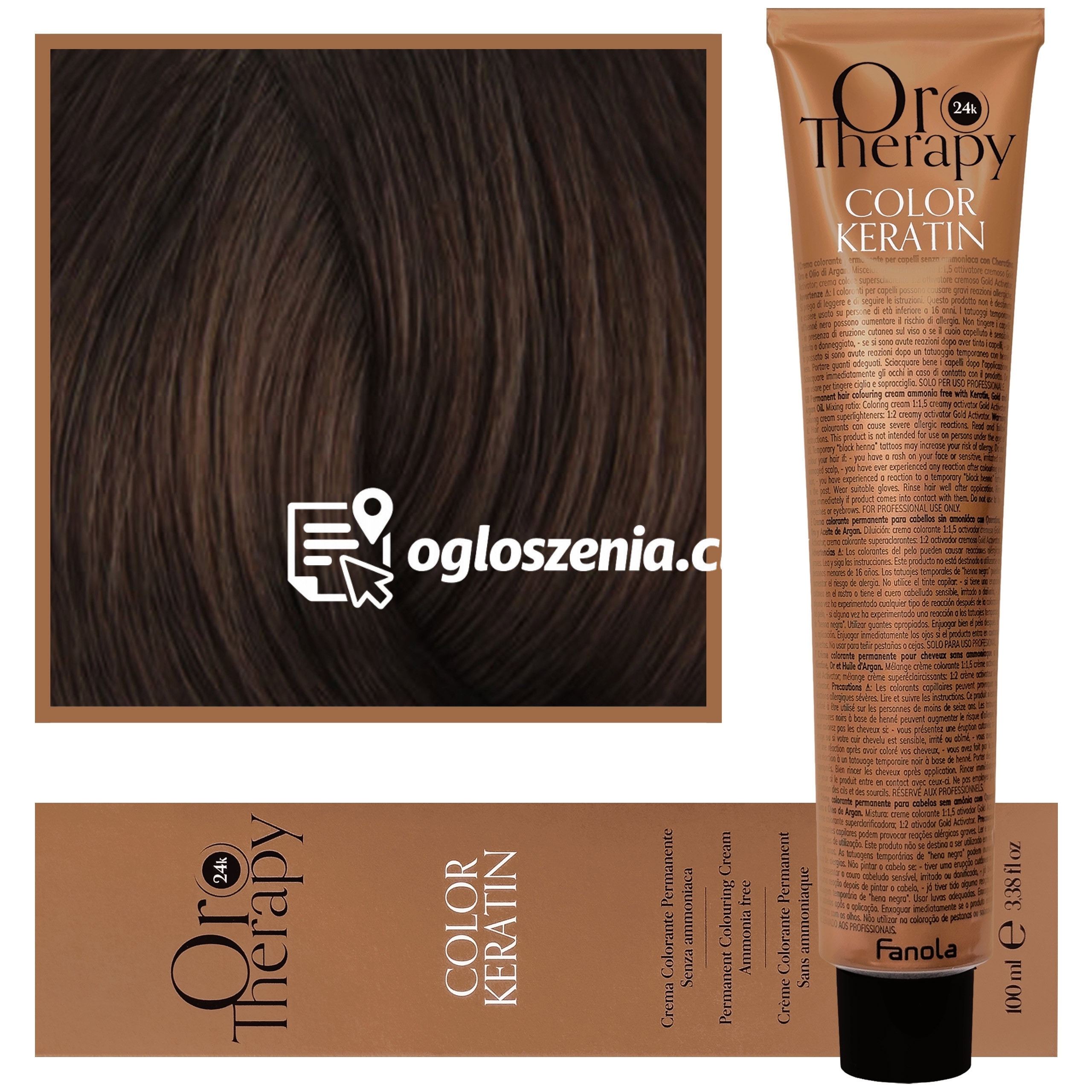 Zdjęcie produktu Fanola Oro Therapy - farba do wlosów bez amoniaku, pelna paleta kolorów 6,13 | Ciemny Bezowy Blond