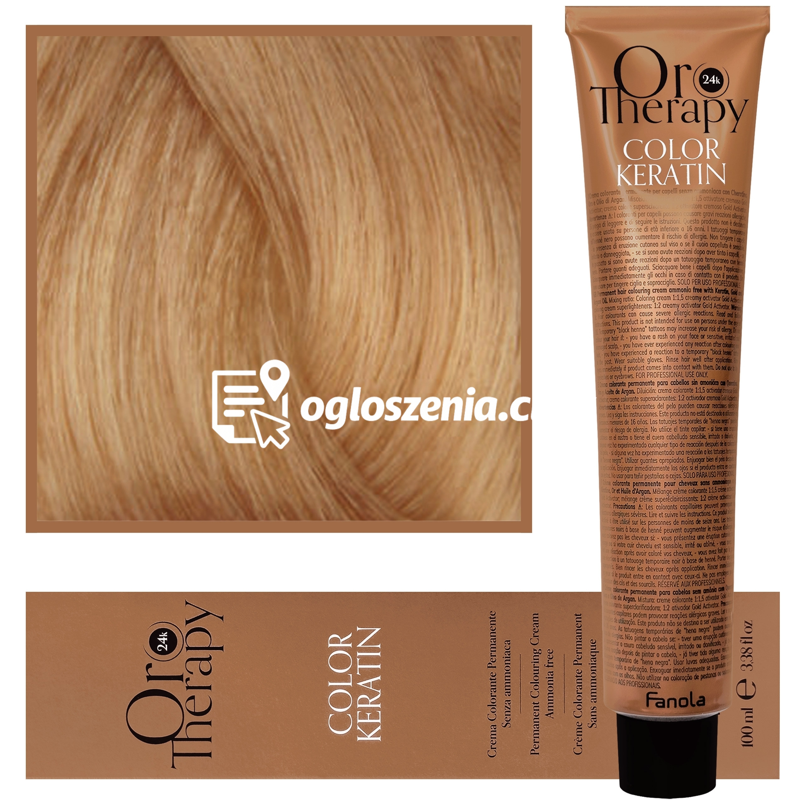 Zdjęcie produktu Fanola Oro Therapy - farba do wlosów bez amoniaku, pelna paleta kolorów 9,3 | Bardzo Jasny Zloty Blond