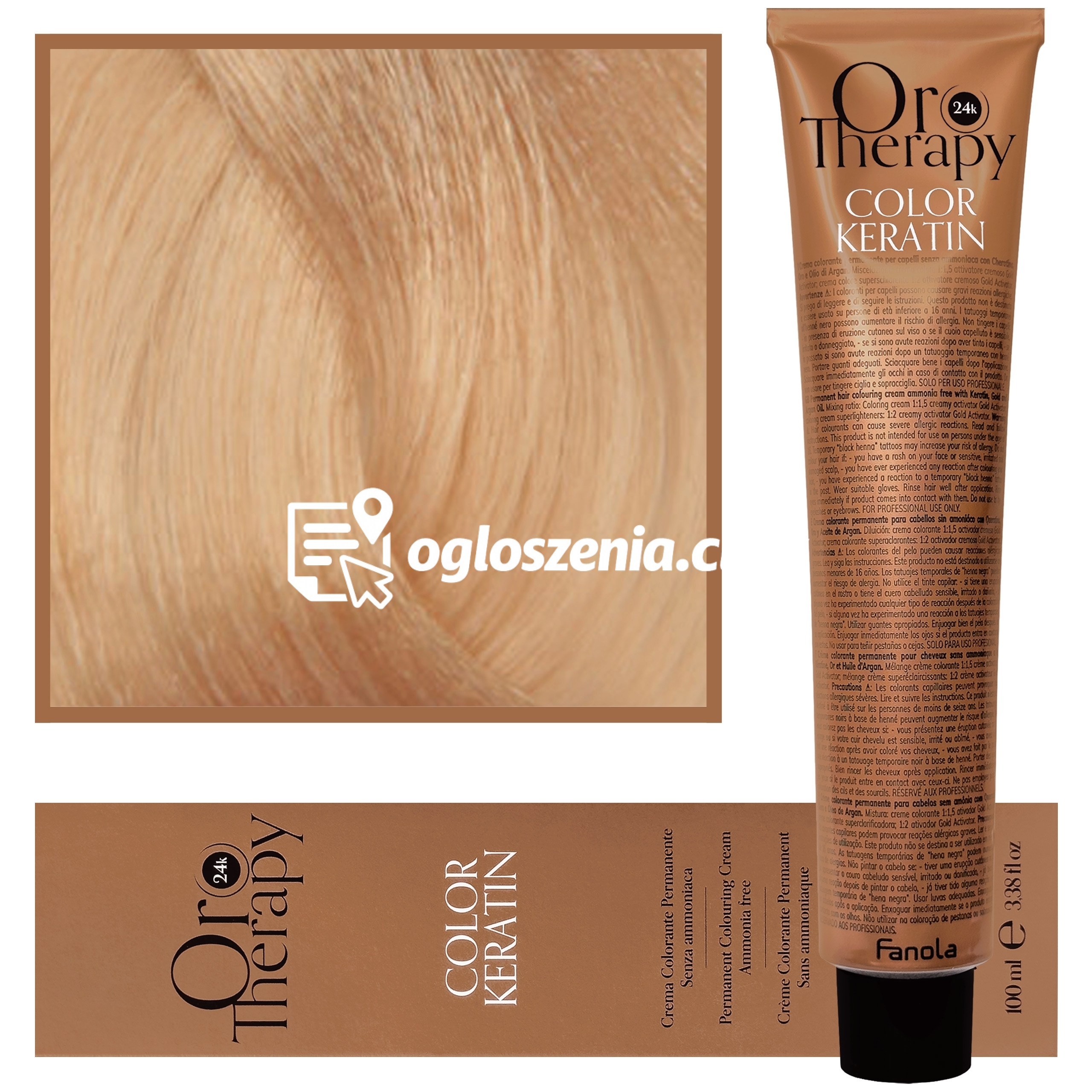 Zdjęcie produktu Fanola Oro Therapy - farba do wlosów bez amoniaku, pelna paleta kolorów 9,31 | Bardzo Jasny Piaskowy Blond