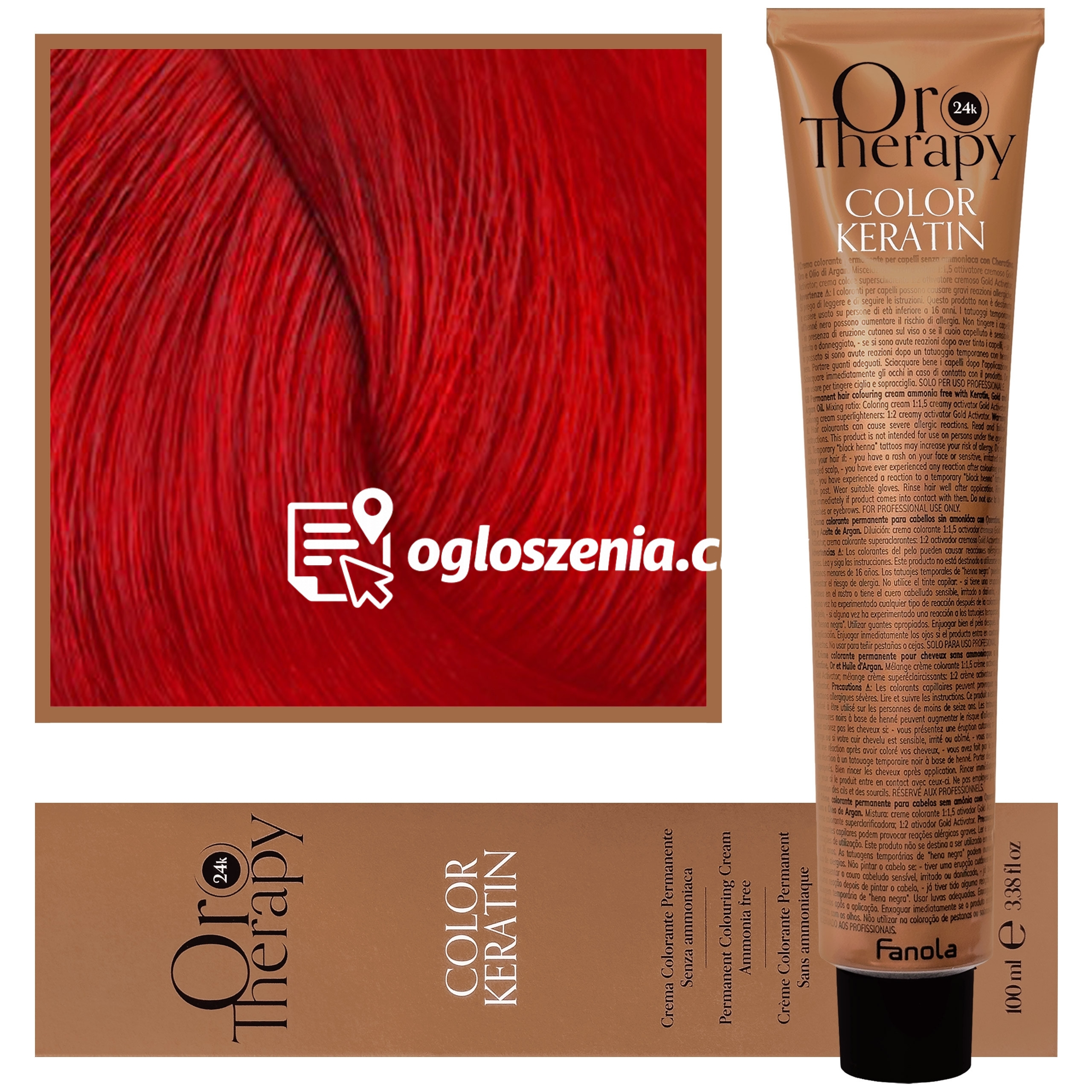 Zdjęcie produktu Fanola Oro Therapy - farba do wlosów bez amoniaku, pelna paleta kolorów Red | Czerwien
