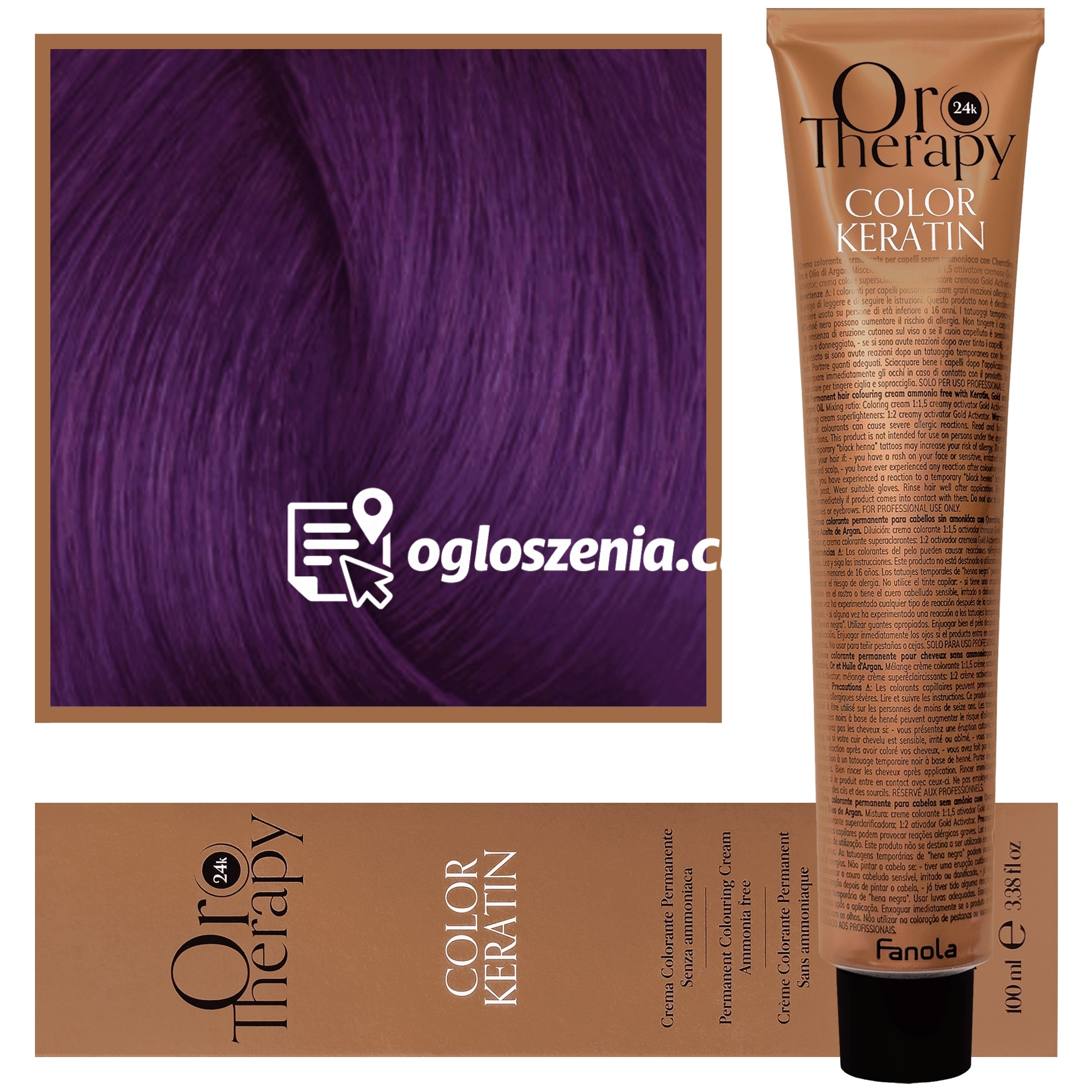 Zdjęcie produktu Fanola Oro Therapy - farba do wlosów bez amoniaku, pelna paleta kolorów Violet | Fiolet