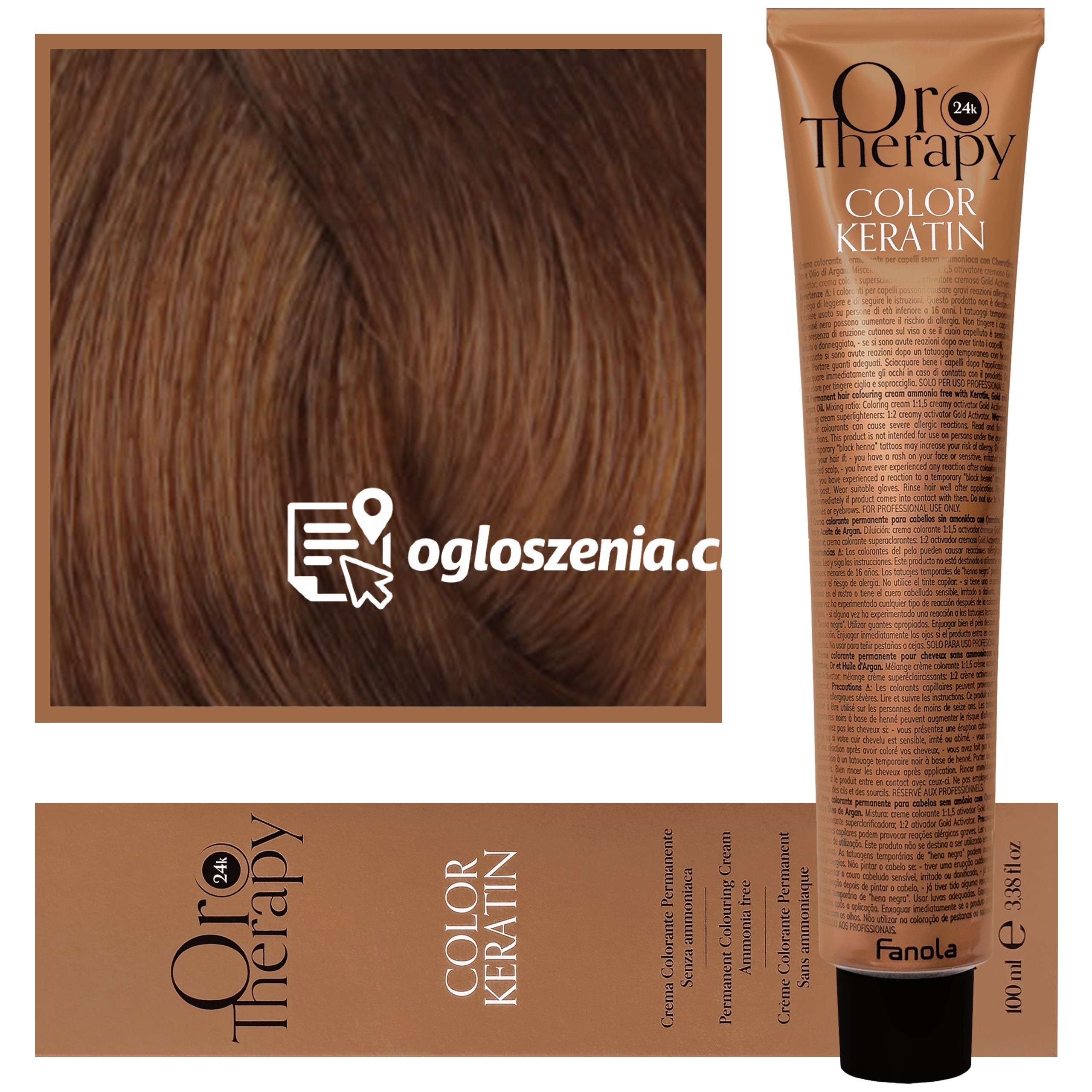 Zdjęcie produktu Fanola Oro Therapy - farba do wlosów bez amoniaku, pelna paleta kolorów 6,3 | Ciemny Zloty Blond