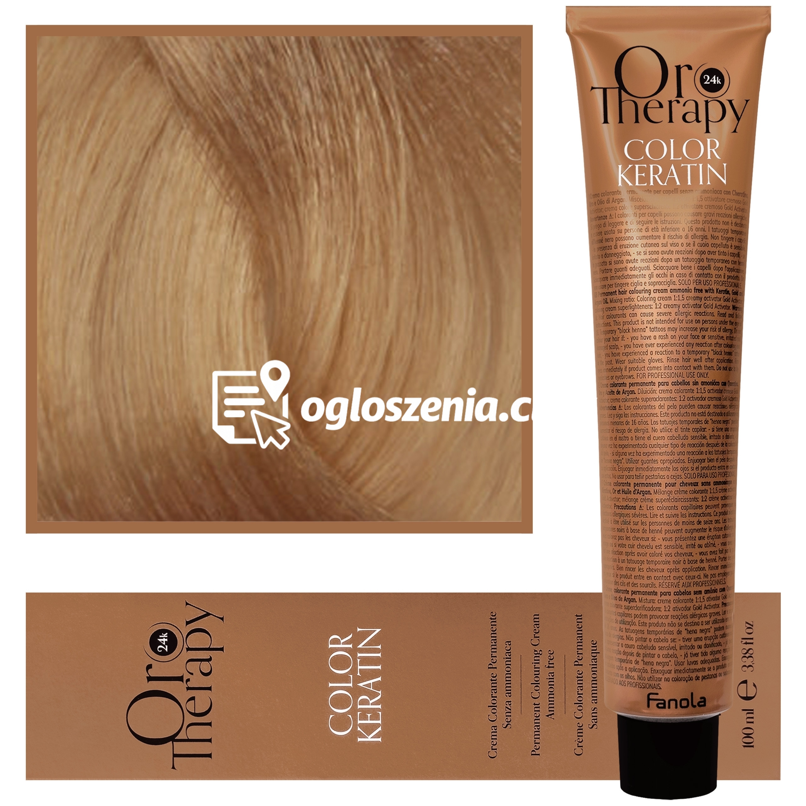 Zdjęcie produktu Fanola Oro Therapy - farba do wlosów bez amoniaku, pelna paleta kolorów 8,31 | Jasny Piaskowy Blond