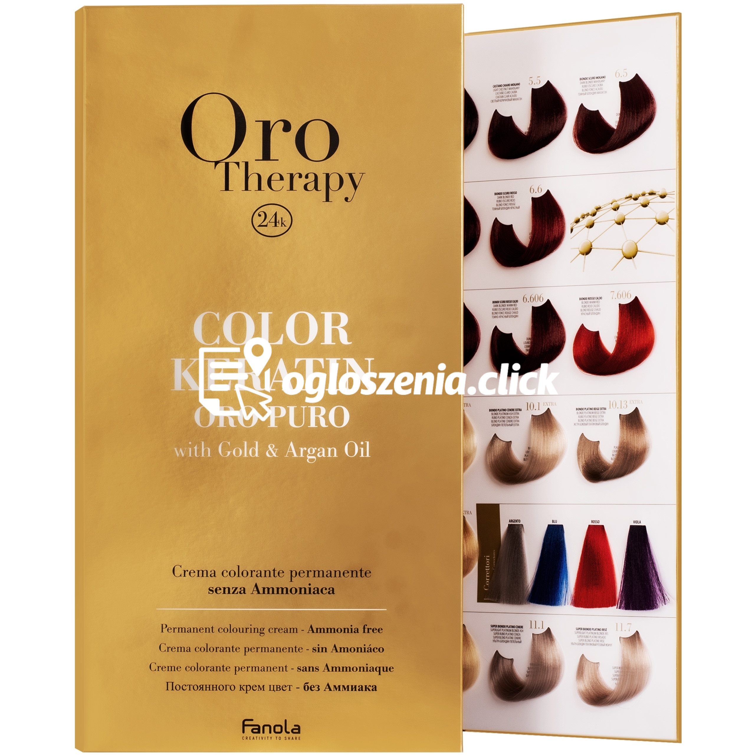 Zdjęcie produktu Fanola Oro Therapy - pelna paleta kolorów, przykladowe próbki kolorów