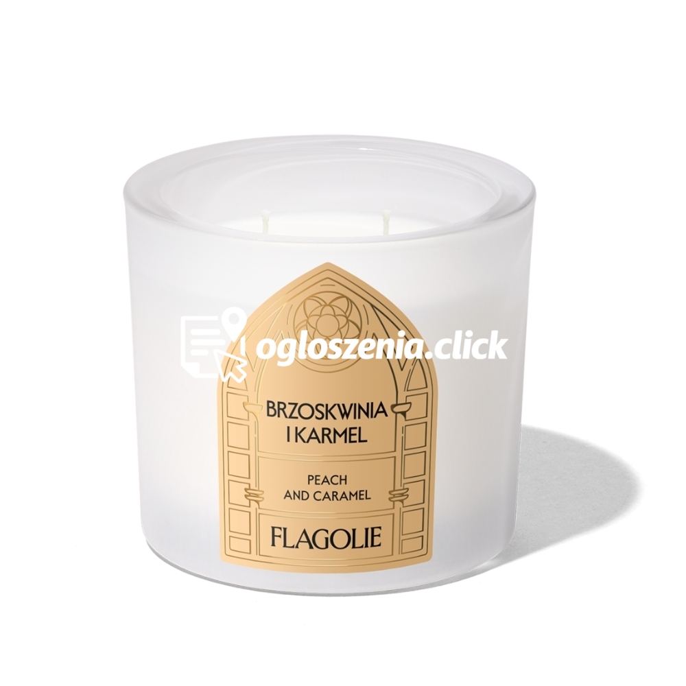 Zdjęcie produktu Flagolie BRZOSKWINIA i KARMEL Swieca zapachowa w bialym szkle