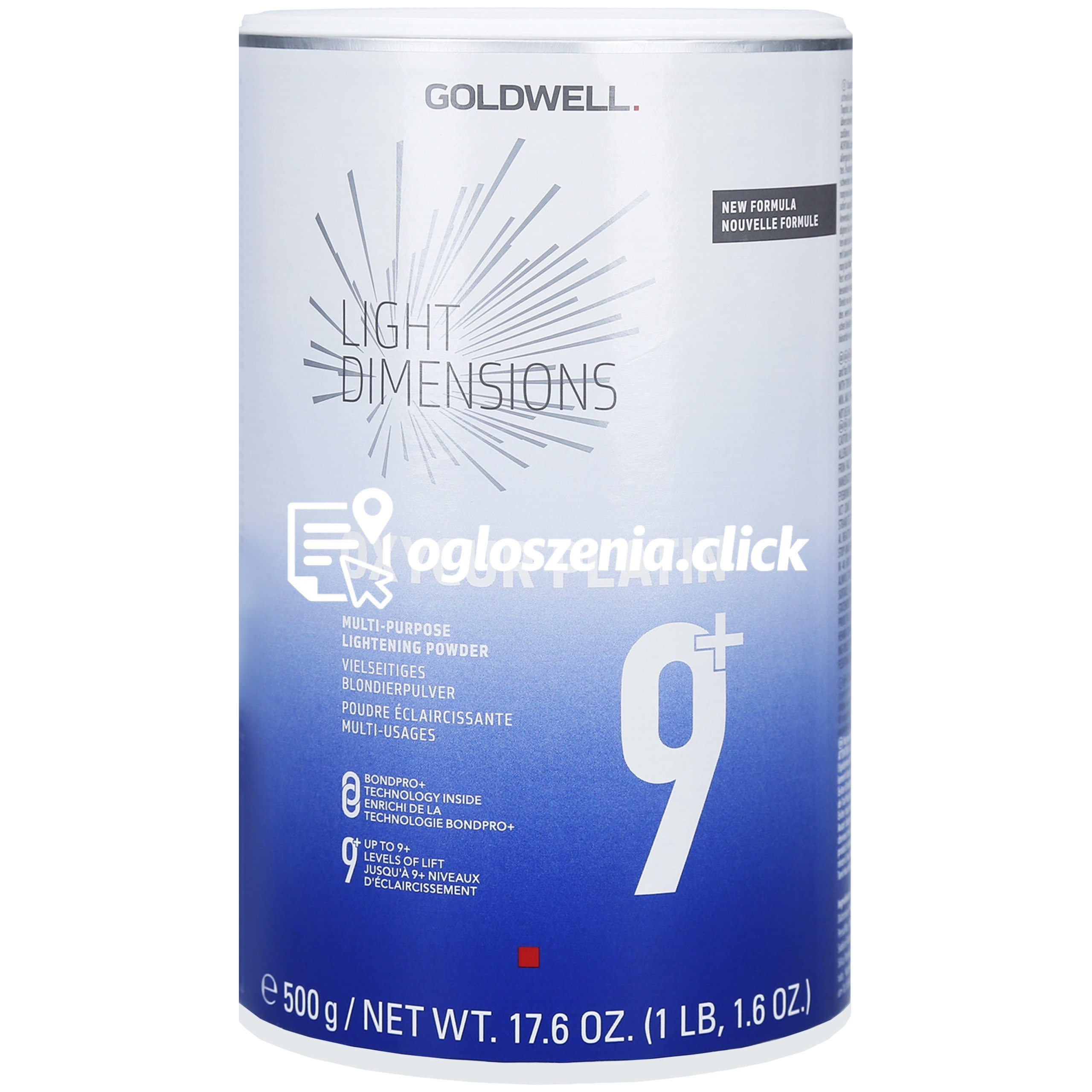 Zdjęcie produktu Goldwell Light Dimensions Oxycur Platin 9+ – bezpylowy rozjasniacz do wlosów, 500g