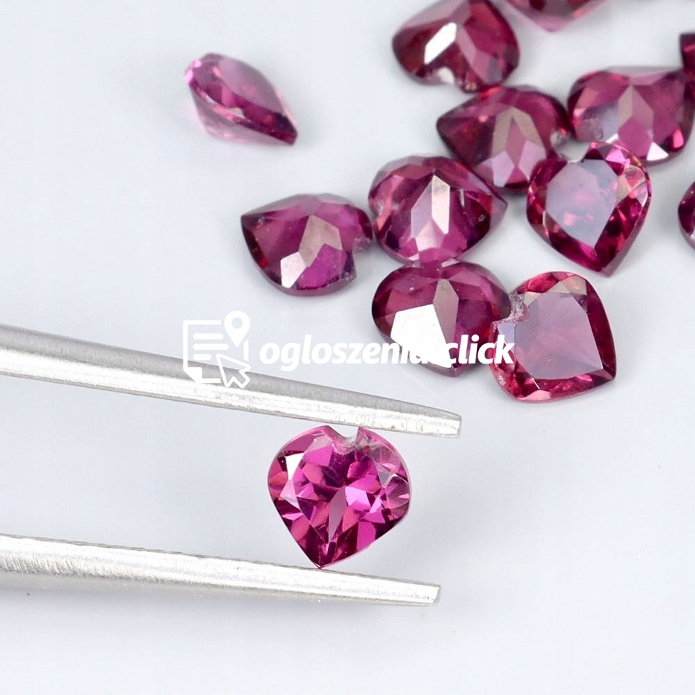 Zdjęcie produktu Granaty rodolity kamienie naturalne 5.76ct 20 sztuk szlif serce