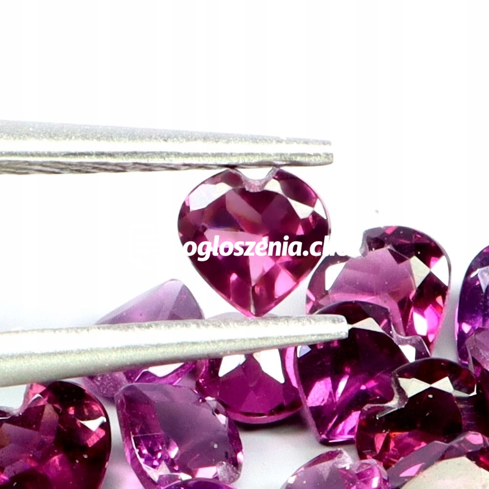 Zdjęcie produktu Granaty rodolity kamienie naturalne 15 sztuk szlif serce 4.1ct