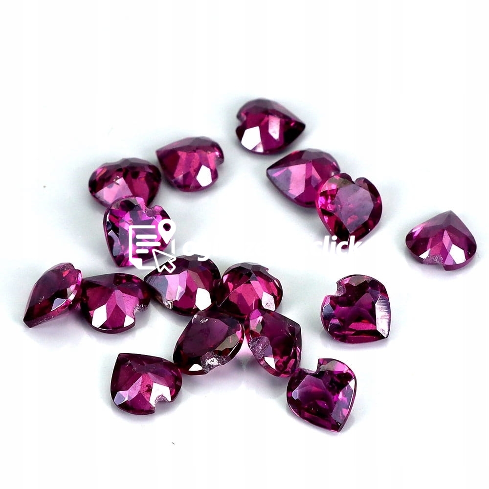 Zdjęcie produktu Granaty rodolity kamienie naturalne 16 sztuk szlif serce 4.2ct