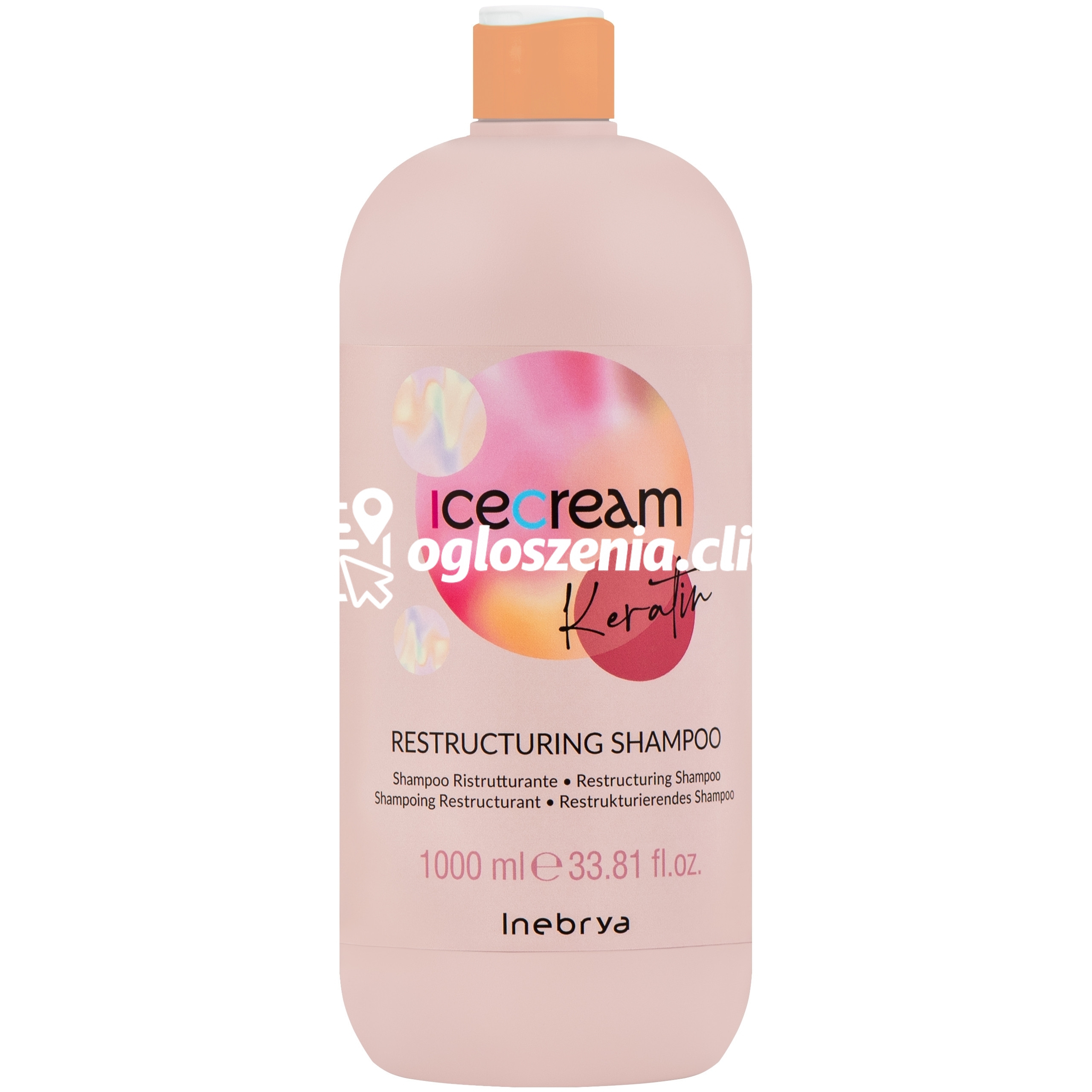 Zdjęcie produktu Inebrya Ice Cream Keratin Restructuring - szampon do wlosów suchych i puszacych sie, 1000ml