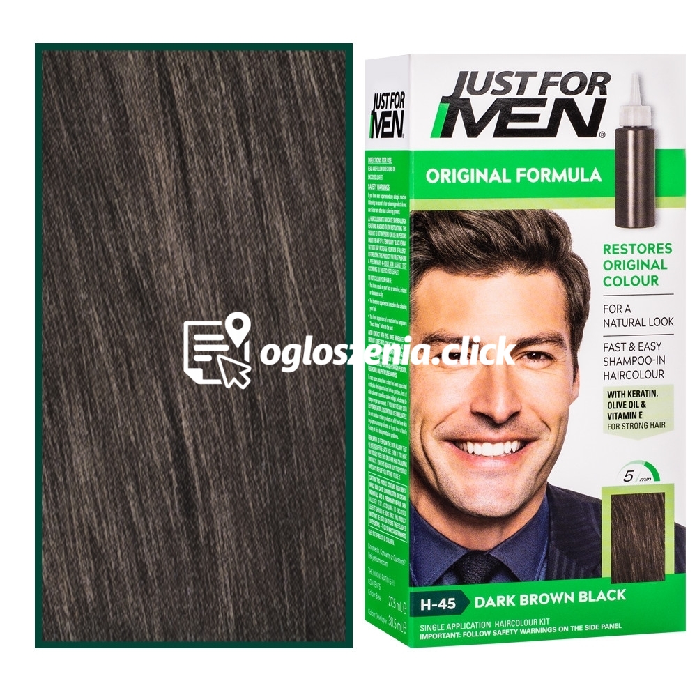Zdjęcie produktu Just For Men - odsiwiacz do wlosów dla mezczyzn, 66 ml H45 | Ciemna Brazowa Czern
