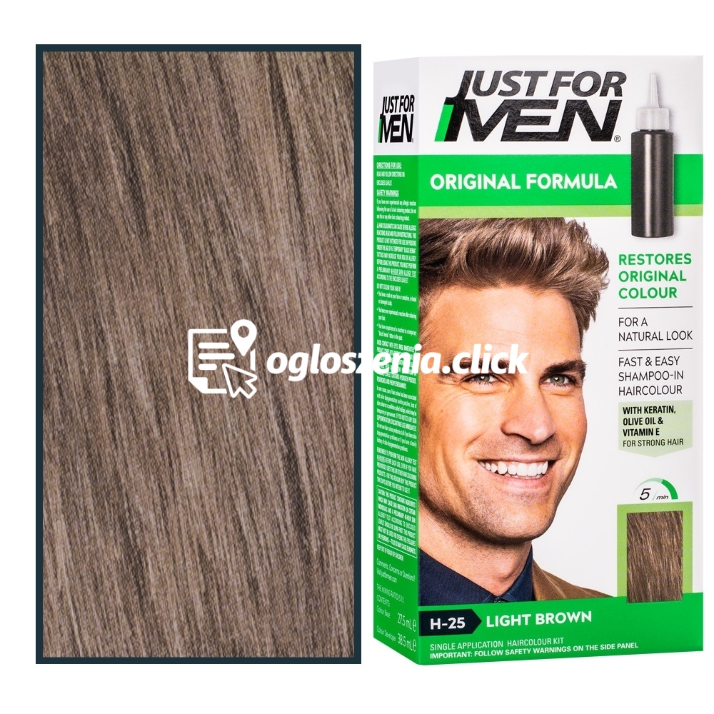 Zdjęcie produktu Just For Men - odsiwiacz do wlosów dla mezczyzn, 66 ml H25 | Jasny Brazowy