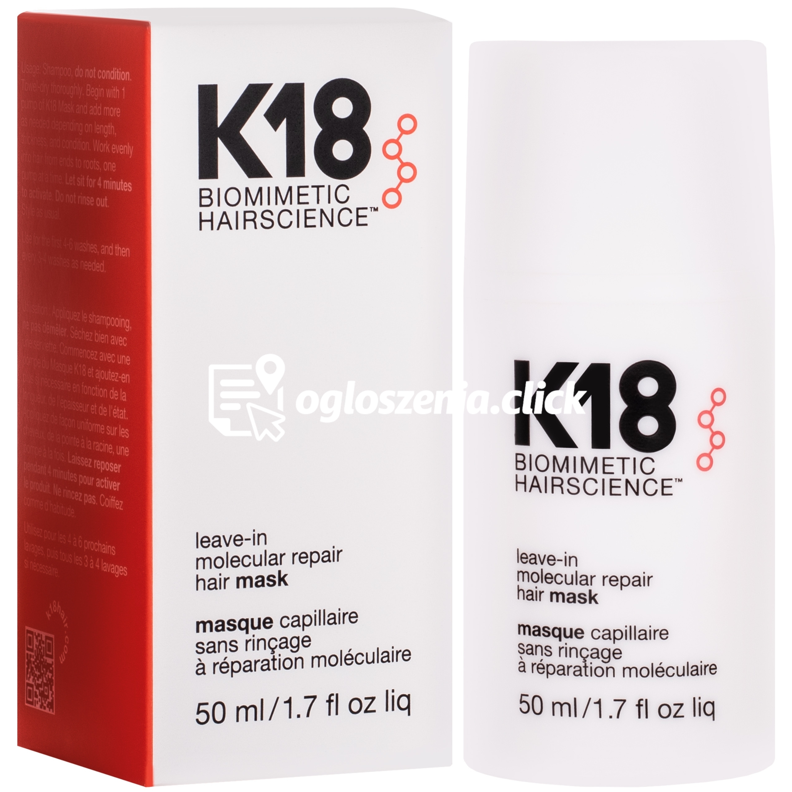 Zdjęcie produktu K18 Leave-in Molecular Repair Hair Mask - odbudowujaca maska bez splukiwania, 50ml