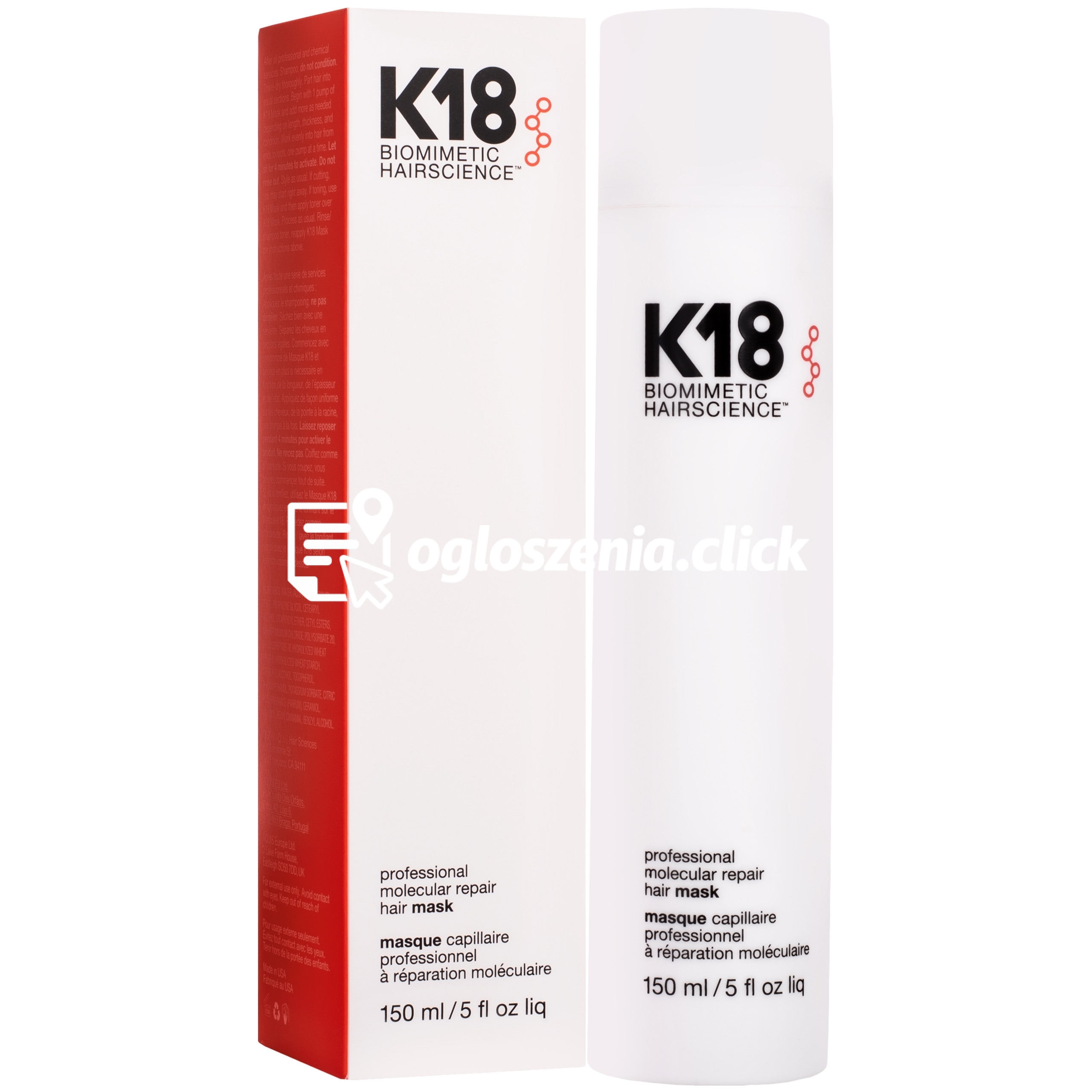Zdjęcie produktu K18 Molecular Repair Hair Mask – molekularna maska do wlosów zniszczonych, 150 ml
