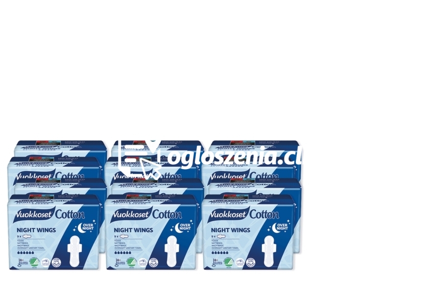 Zdjęcie produktu KARTON 108 podpasek ze skrzydelkami na noc COTTON NIGHT WINGS (12 op. po 9 szt.)