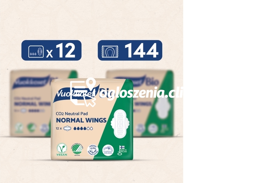 Zdjęcie produktu KARTON 144 podpasek ze skrzydelkami BIO NORMAL WINGS (12 op. po 12 szt.)