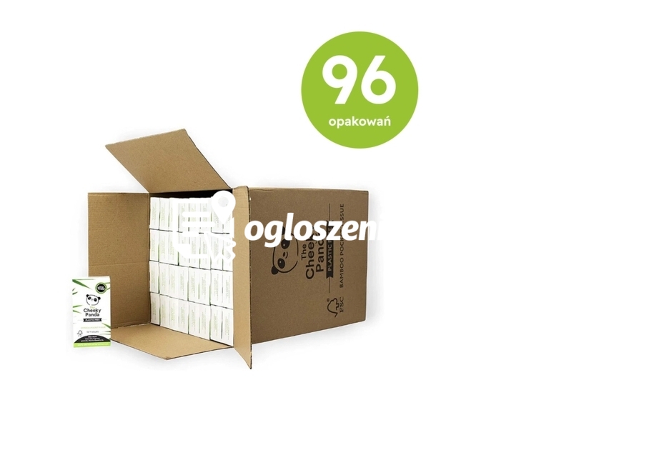 Zdjęcie produktu KARTON 960 chusteczek higienicznych kieszonkowych, 96 opakowan po 10 sztuk