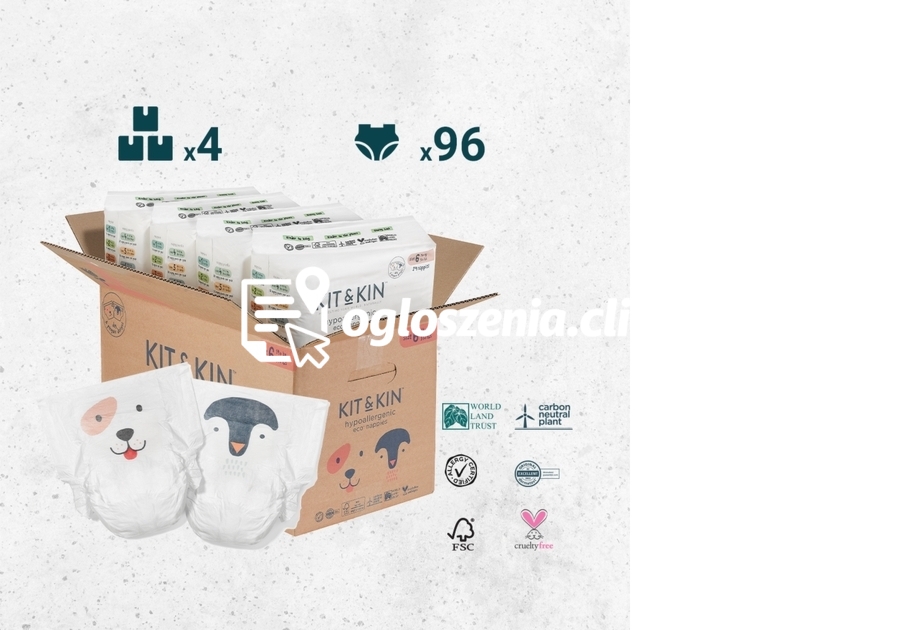 Zdjęcie produktu KARTON 96 pieluszek dla dzieci hipoalergicznych, rozmiar 6 (Junior 15 kg+), 4 x 24 sztuki