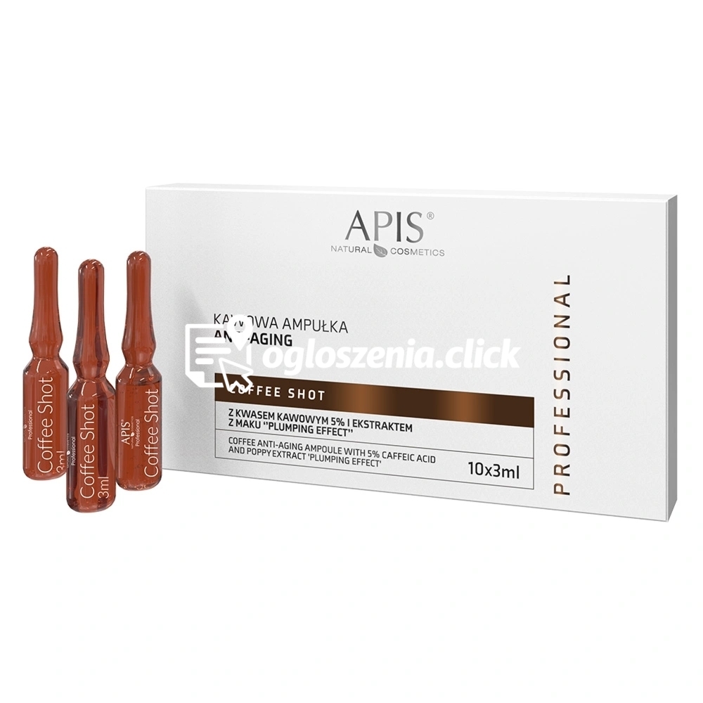 Zdjęcie produktu Kawowa ampulka anti-aging z kwasem kawowym 5% i ekstraktem z maku Plumping effect - Apis Coffee Shot - 10