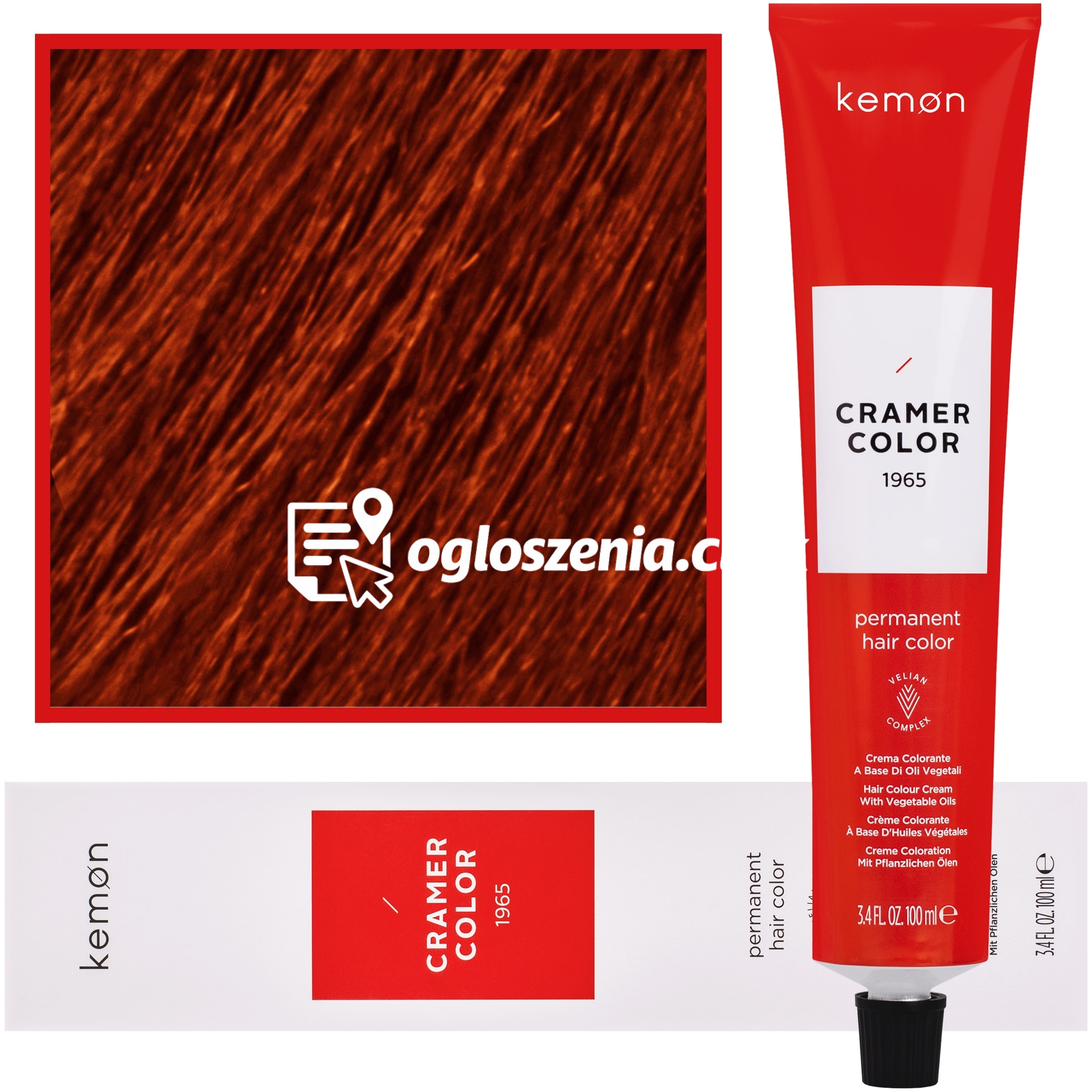 Zdjęcie produktu Kemon Cramer Color - kremowa farba do wlosów z olejem kokosowym, 100ml 7,44 | Gleboki Miedziany Blond