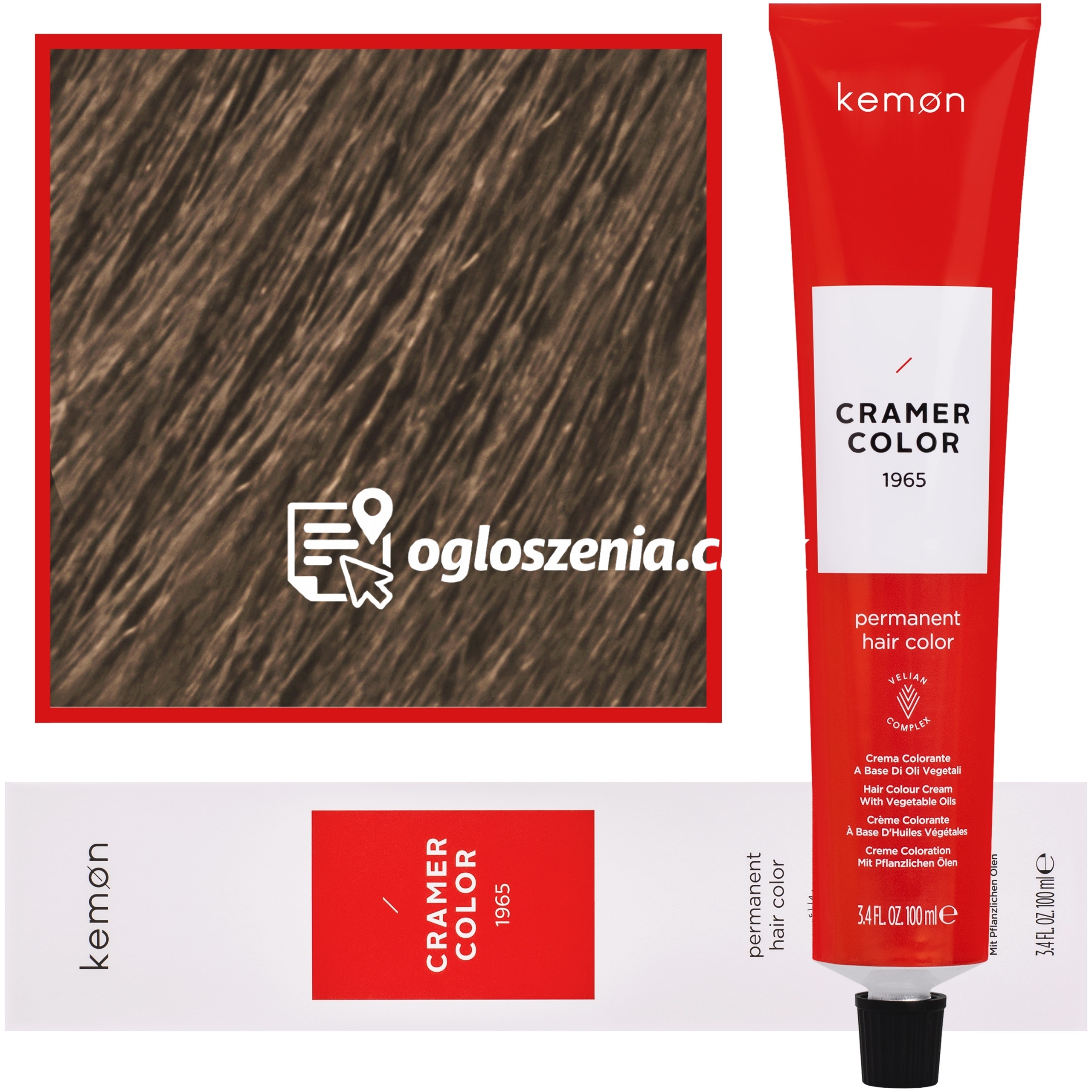 Zdjęcie produktu Kemon Cramer Color - kremowa farba do wlosów z olejem kokosowym, 100ml 8,008 | Jasny Nordycki Super