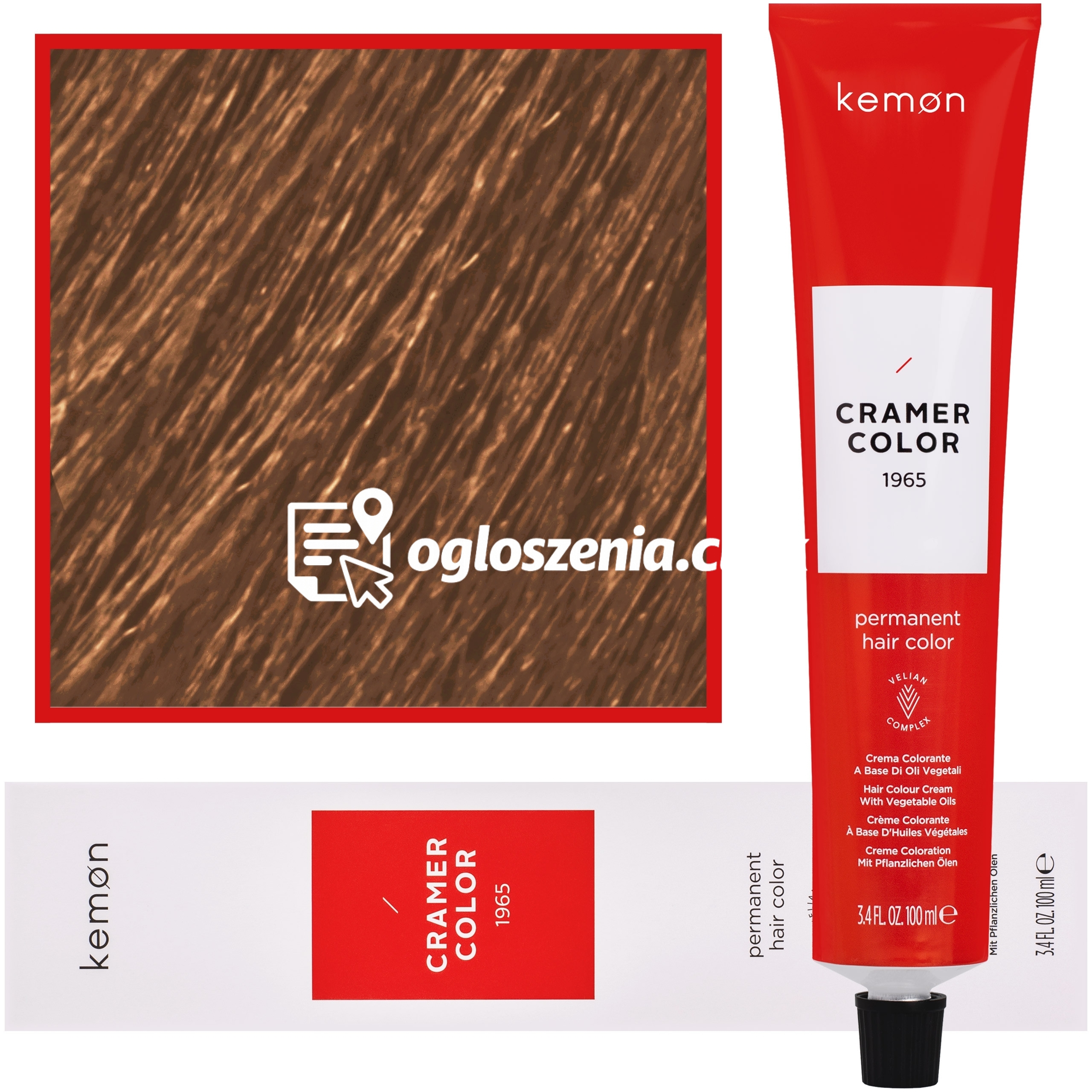 Zdjęcie produktu Kemon Cramer Color - kremowa farba do wlosów z olejem kokosowym, 100ml 8,36 | Jasny Zloty Mahoniowy Blond