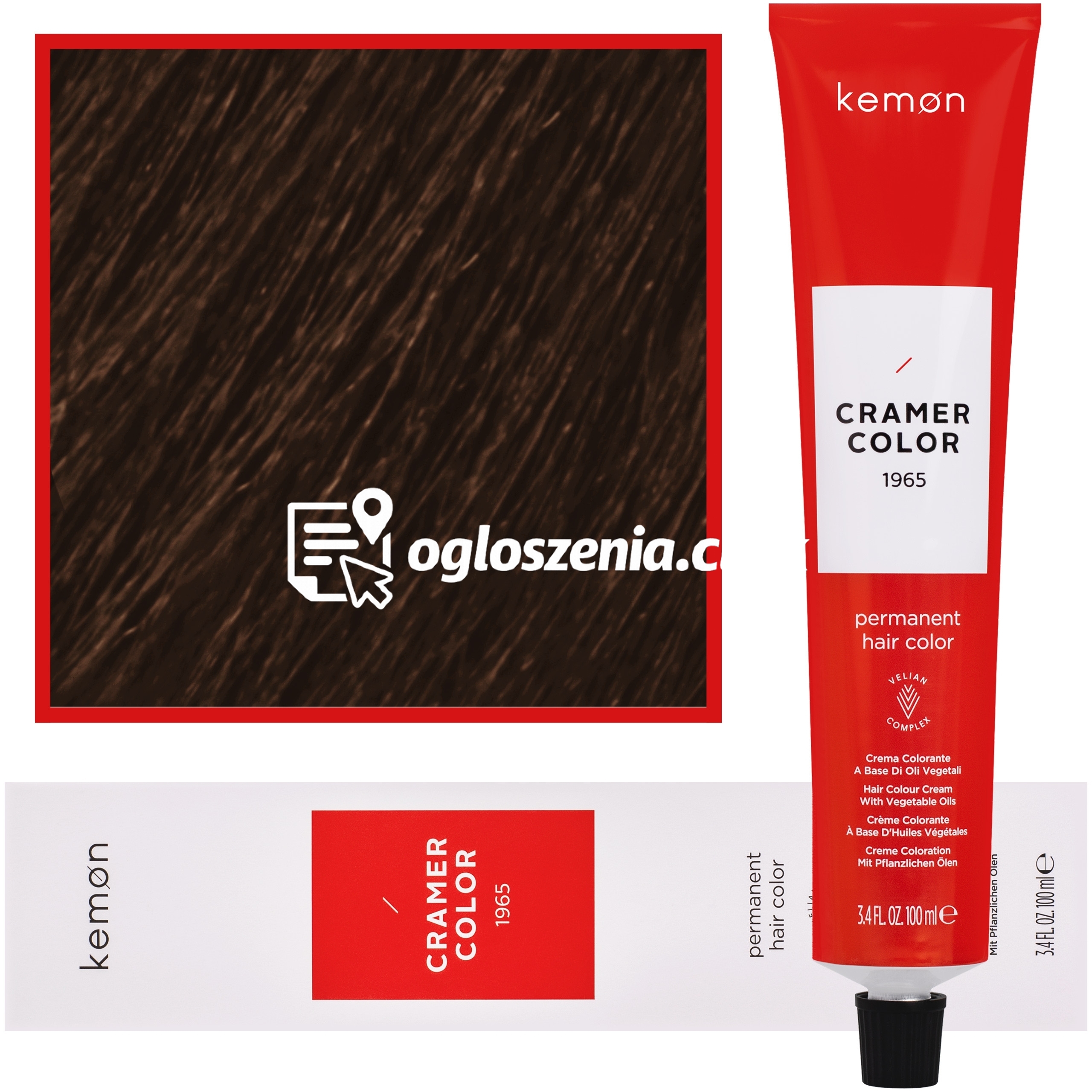 Zdjęcie produktu Kemon Cramer Color - kremowa farba do wlosów z olejem kokosowym, 100ml 6,36 | Ciemny Zloty Mahoniowy Blond