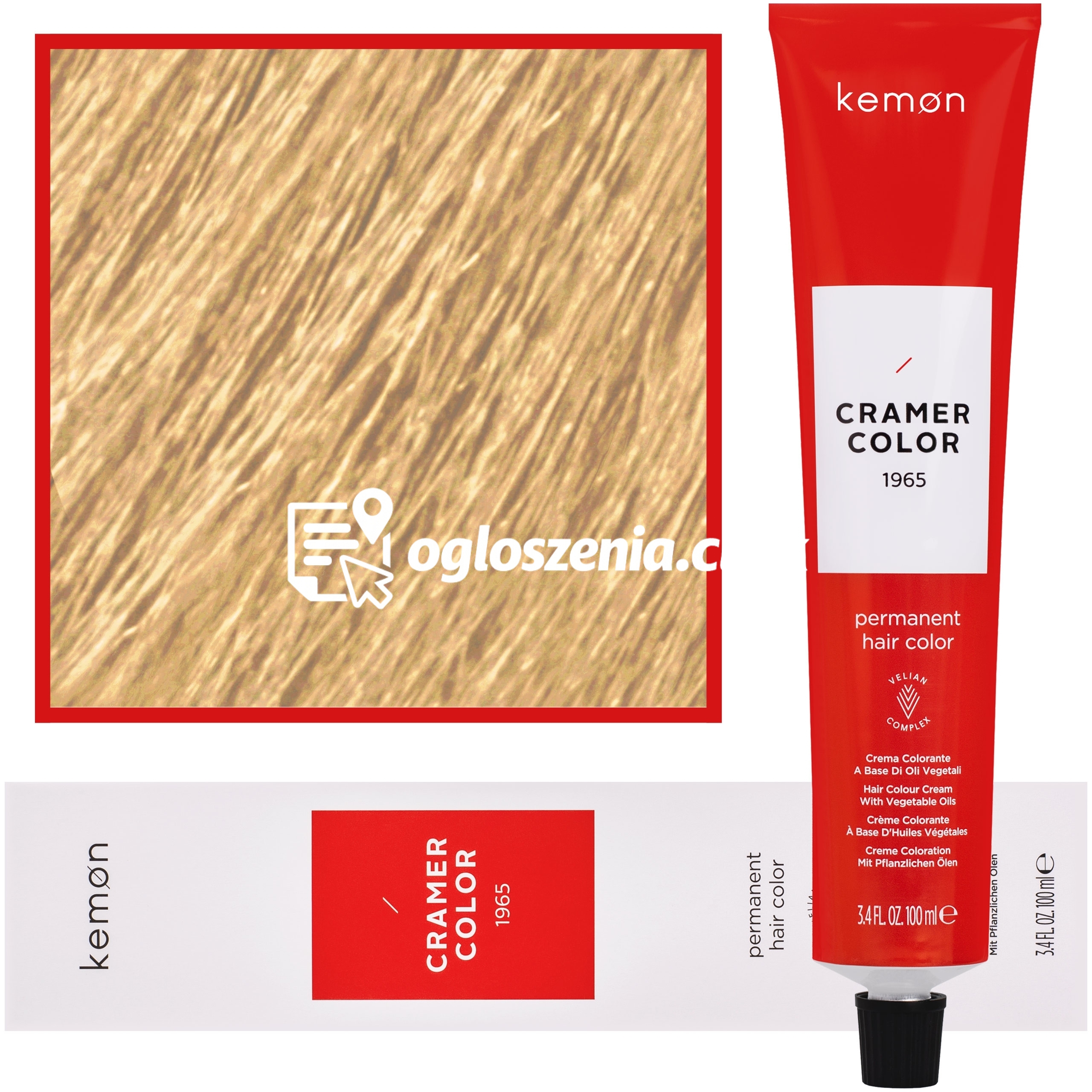 Zdjęcie produktu Kemon Cramer Color - kremowa farba do wlosów z olejem kokosowym, 100ml 10,2 | Bezowy Platynowy