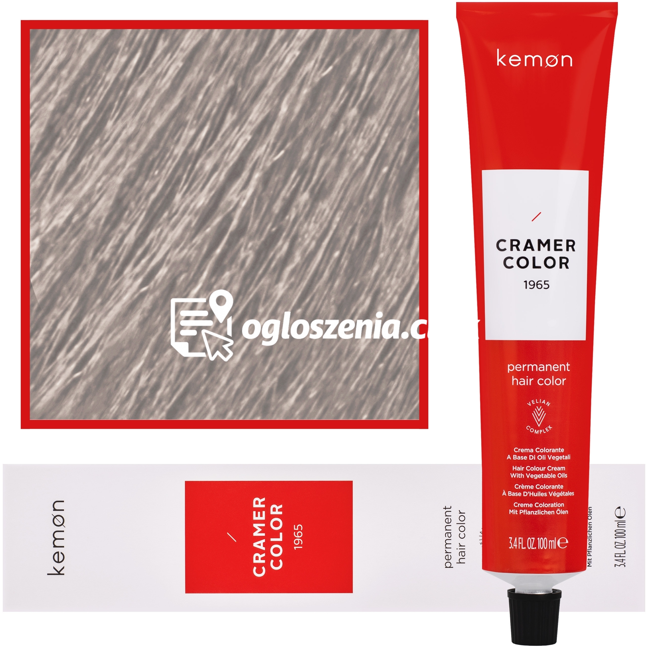 Zdjęcie produktu Kemon Cramer Color - kremowa farba do wlosów z olejem kokosowym, 100ml 10,21 | Bezowy Popielaty Platynowy