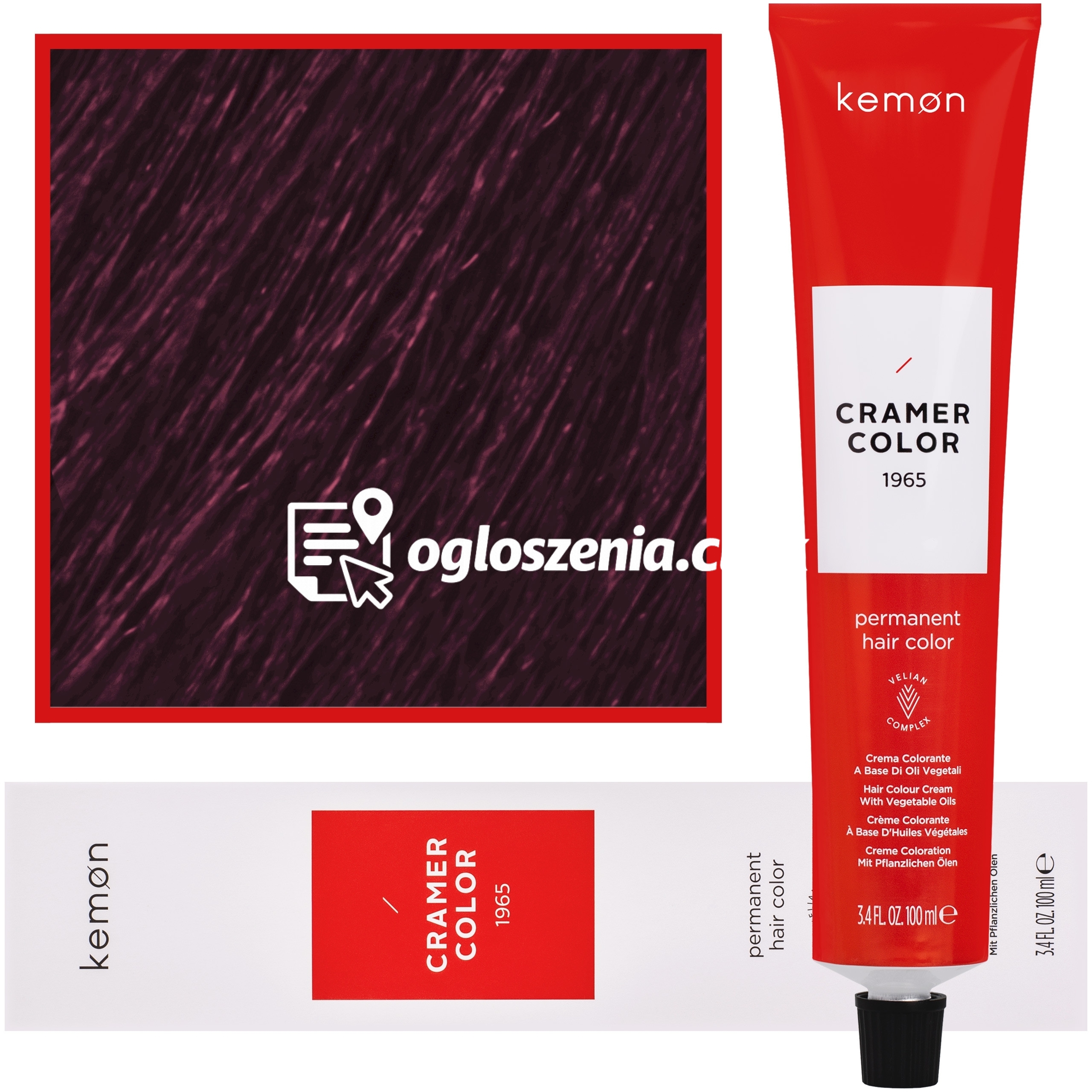 Zdjęcie produktu Kemon Cramer Color - kremowa farba do wlosów z olejem kokosowym, 100ml 6,77 | Ciemny Gleboki Fioletowy Blond