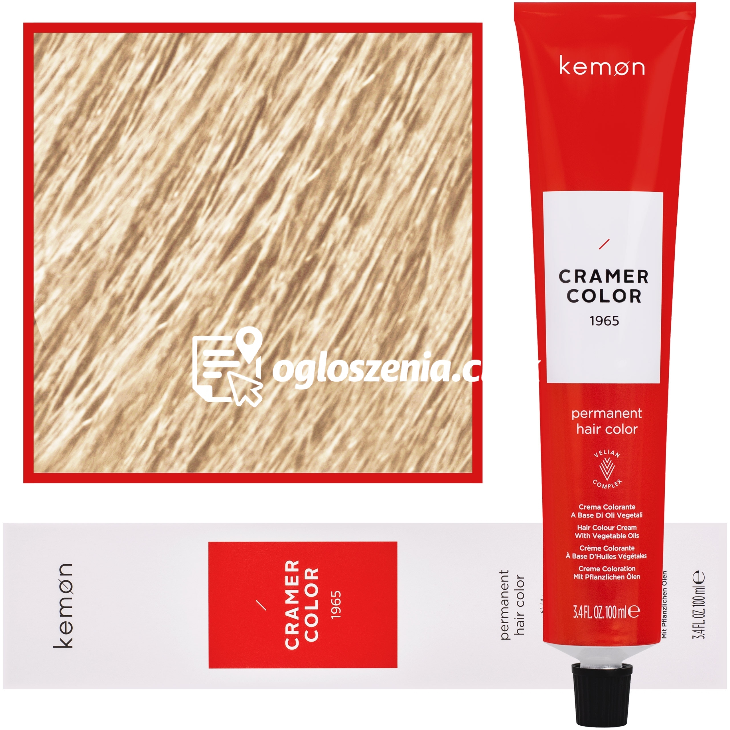 Zdjęcie produktu Kemon Cramer Color - kremowa farba do wlosów z olejem kokosowym, 100ml 123 | Bezowy Zloty Super Rozjasniacz