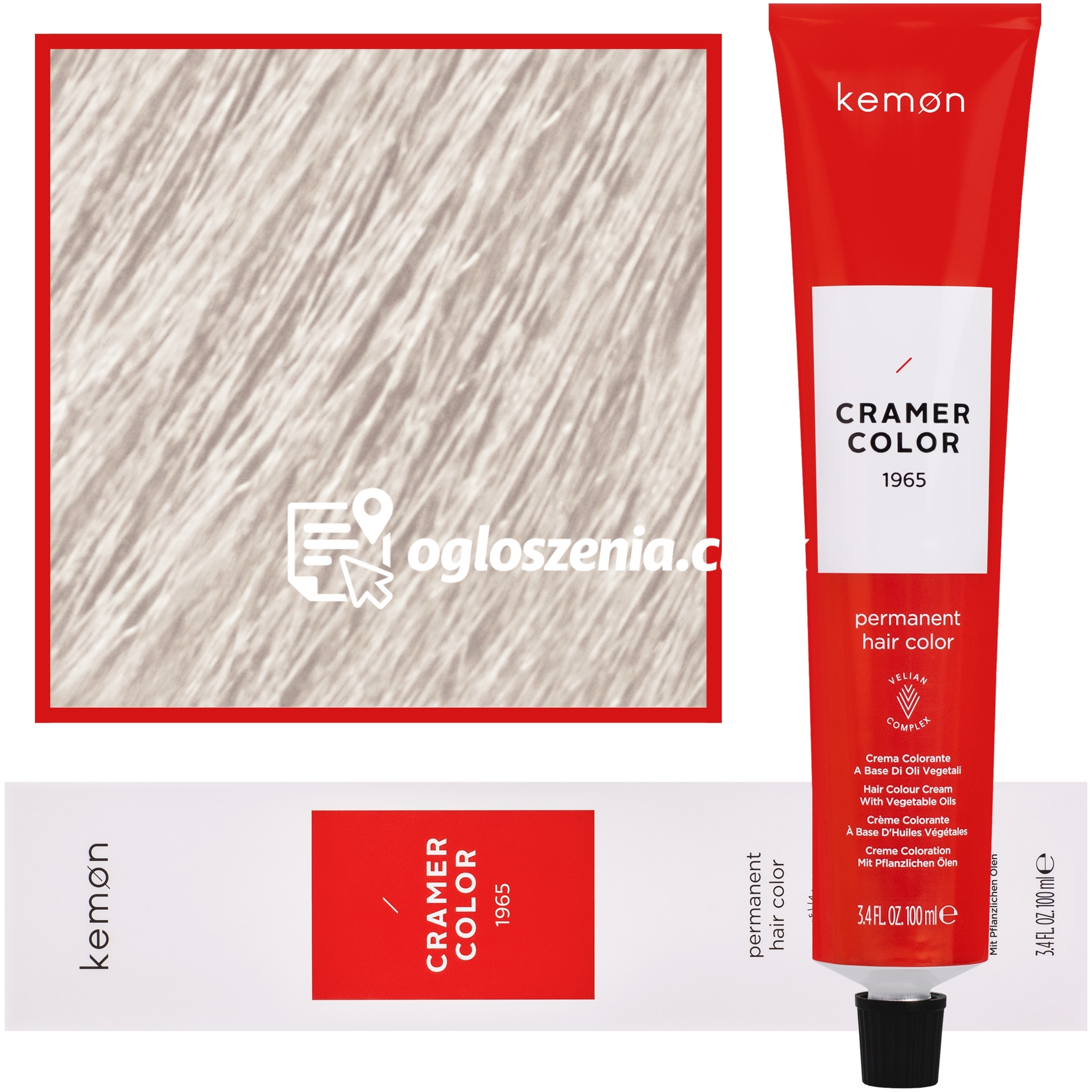 Zdjęcie produktu Kemon Cramer Color - kremowa farba do wlosów z olejem kokosowym, 100ml 1008 | Perlowy Ultra-Rozjasniacz