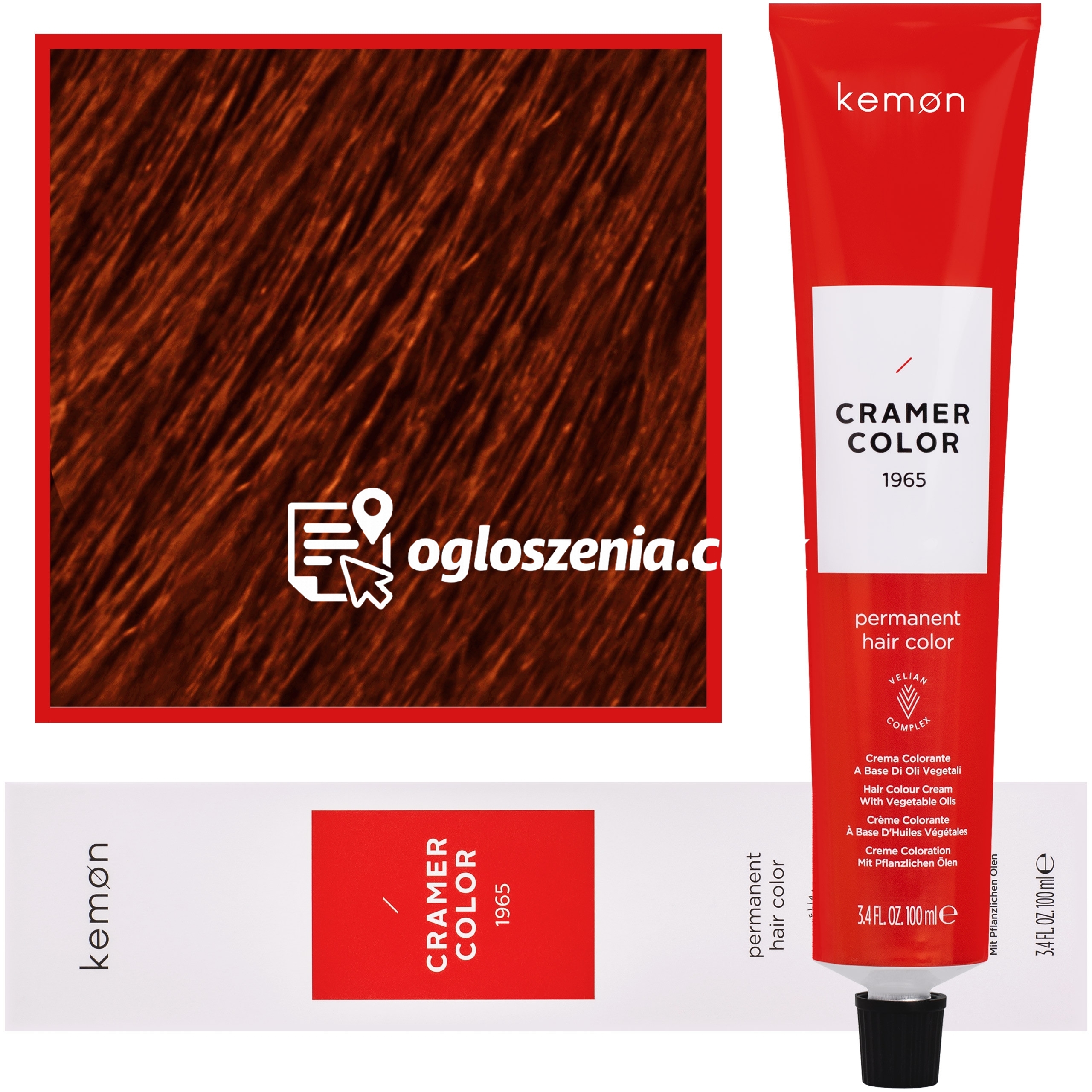 Zdjęcie produktu Kemon Cramer Color - kremowa farba do wlosów z olejem kokosowym, 100ml 6,44 | Ciemny Gleboki Miedziany Blond