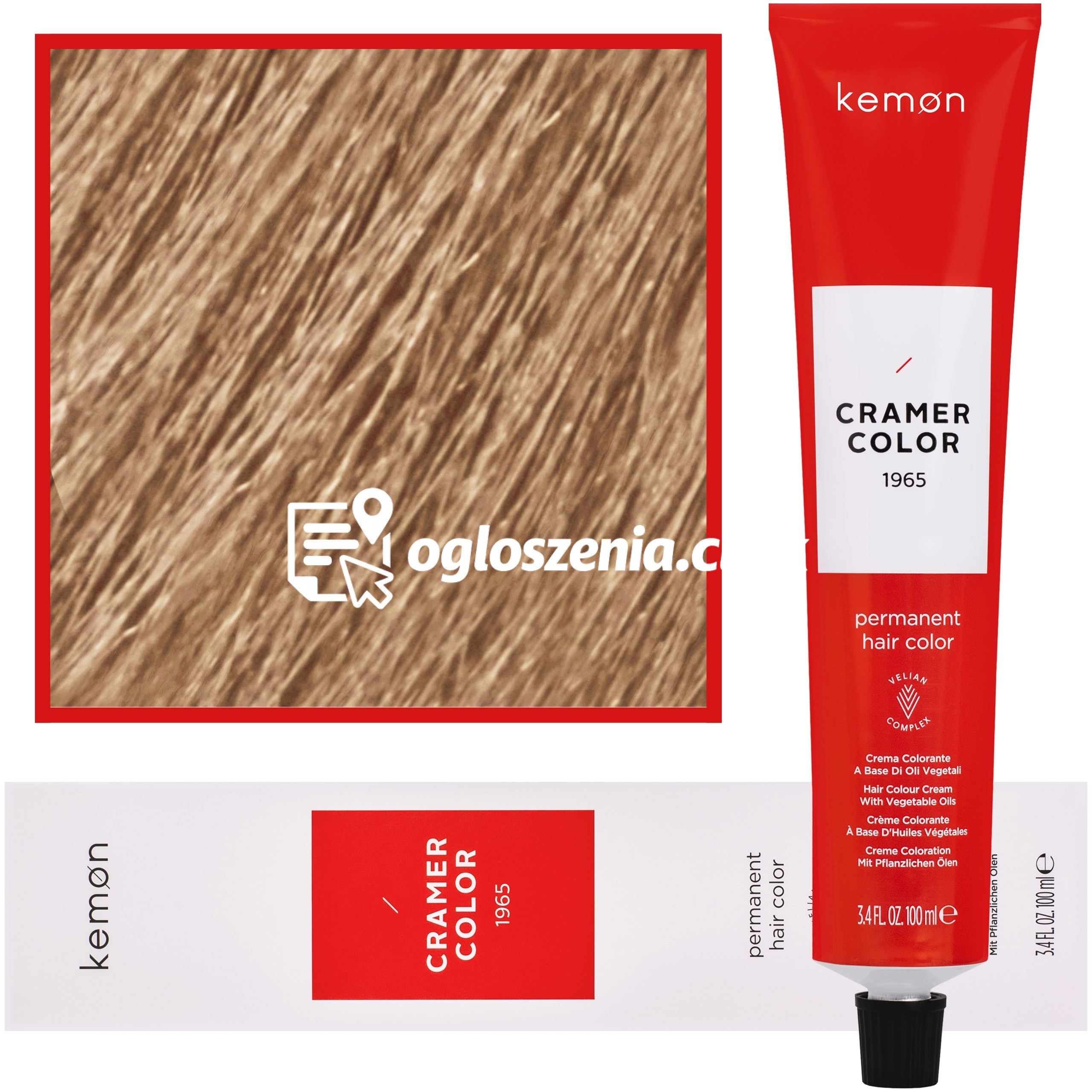 Zdjęcie produktu Kemon Cramer Color - kremowa farba do wlosów z olejem kokosowym, 100ml 9 | Bardzo Jasny Blond