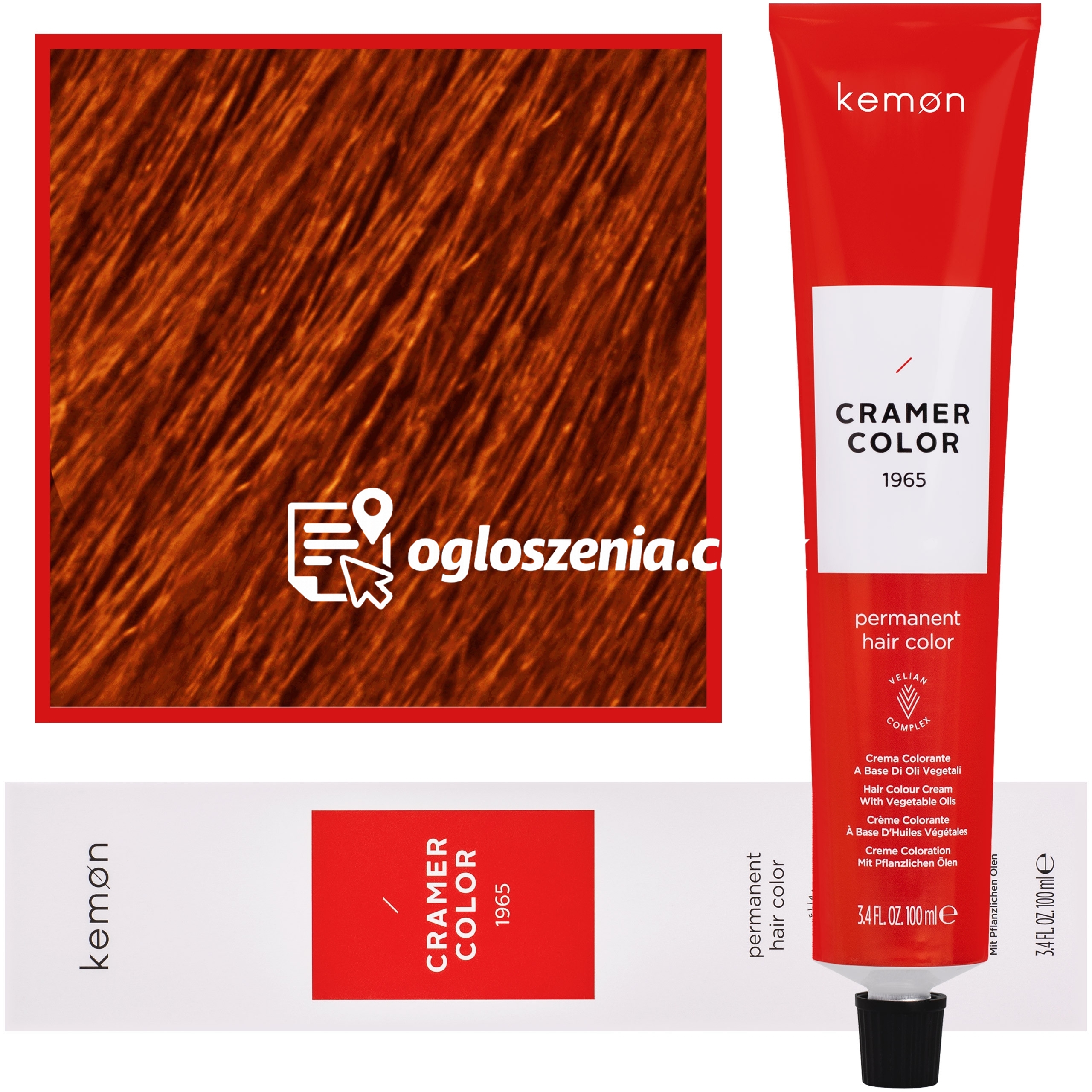 Zdjęcie produktu Kemon Cramer Color - kremowa farba do wlosów z olejem kokosowym, 100ml 8,44 | Jasny Gleboki Miedziany Blond