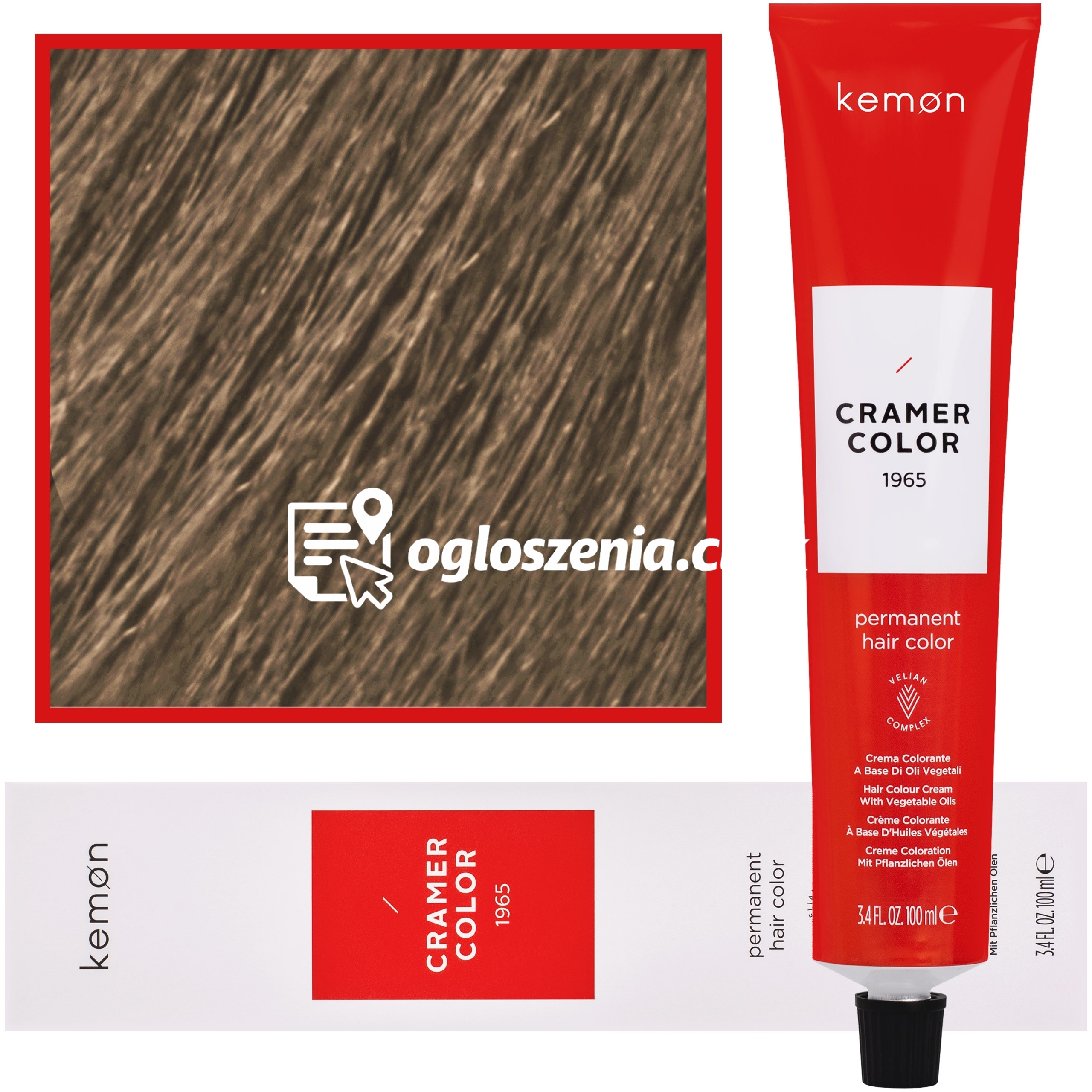 Zdjęcie produktu Kemon Cramer Color - kremowa farba do wlosów z olejem kokosowym, 100ml 9,008 | Bardzo Jasny Nordycki Super