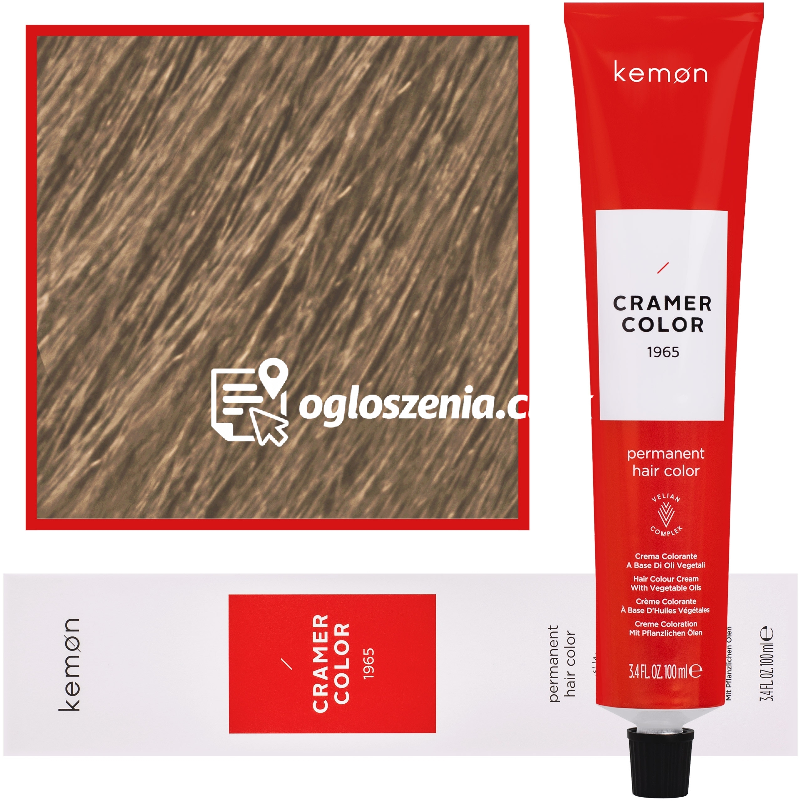 Zdjęcie produktu Kemon Cramer Color - kremowa farba do wlosów z olejem kokosowym, 100ml 8,08 | Jasny Nordycki Naturalny Blond