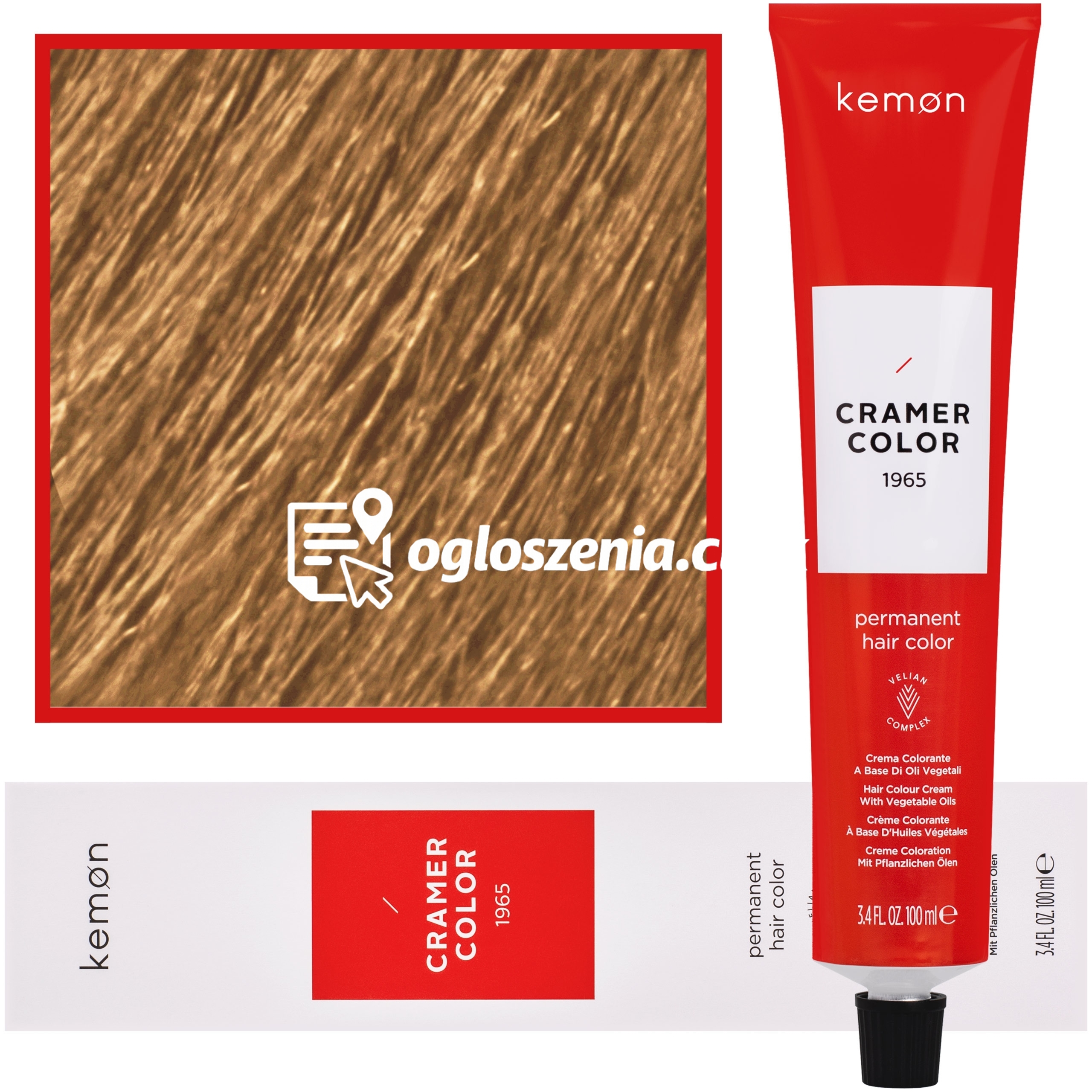 Zdjęcie produktu Kemon Cramer Color - kremowa farba do wlosów z olejem kokosowym, 100ml 10,33 | Gleboki Zloty Platynowy