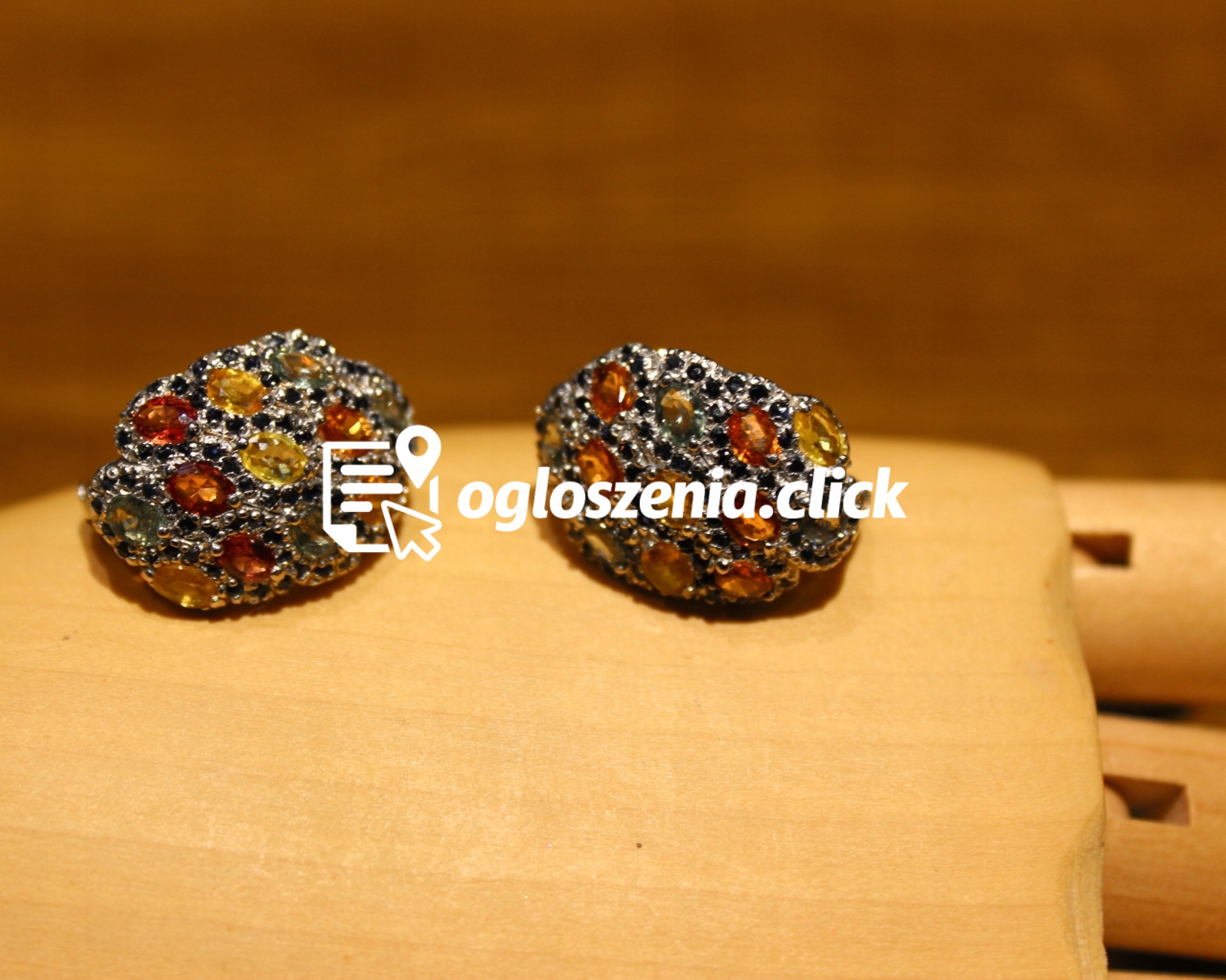 Zdjęcie produktu Kolczyki szafiry Songea padparadza zielone 11