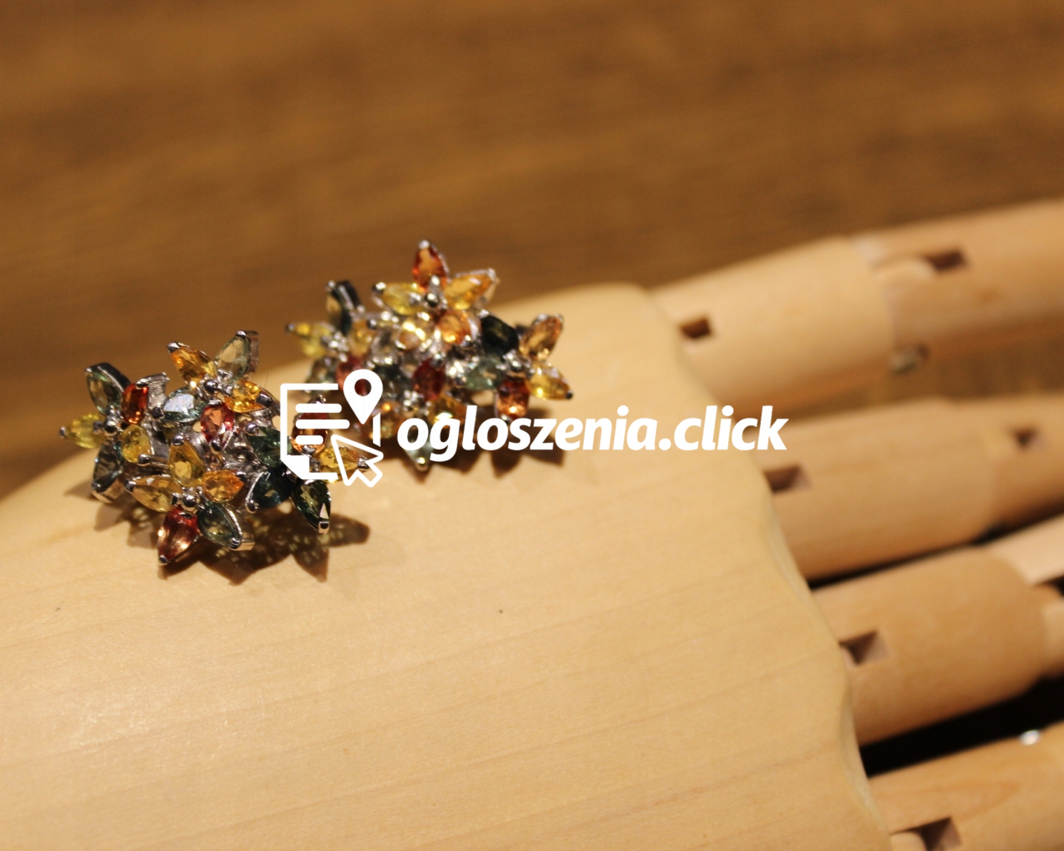Zdjęcie produktu Kolczyki szafiry Songea padparadza zielone 12