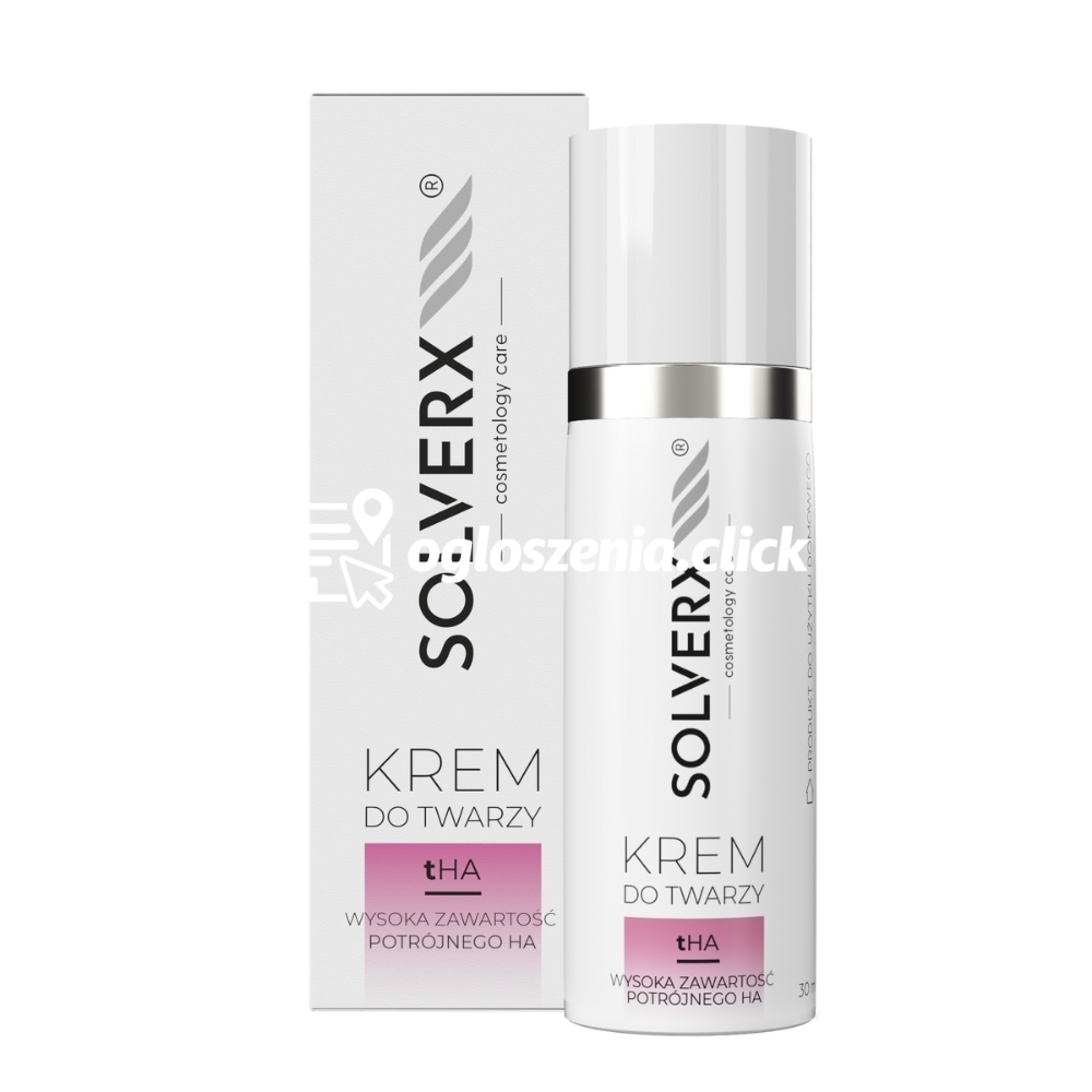 Zdjęcie produktu Krem do twarzy z 3 rodzajami kwasu hialuronowego - Solverx - tHA - 30 ml