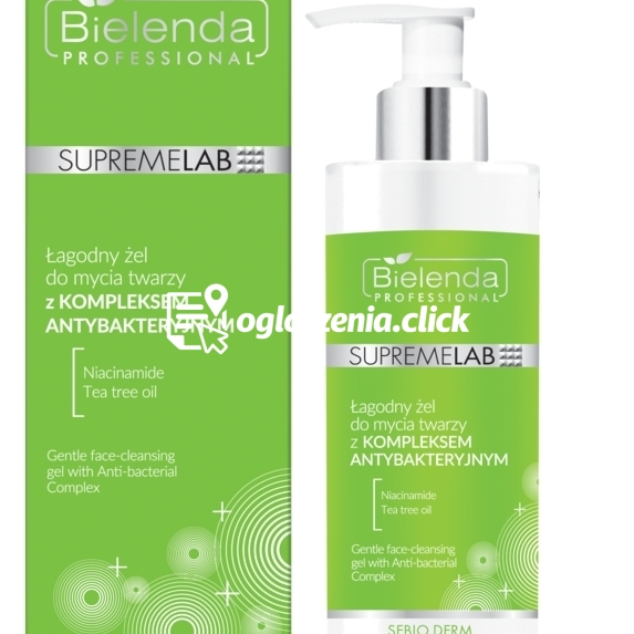 Zdjęcie produktu Lagodny zel do mycia twarzy z kompleksem antybakteryjnym Bielenda Supremelab Sebio Derm 200 g