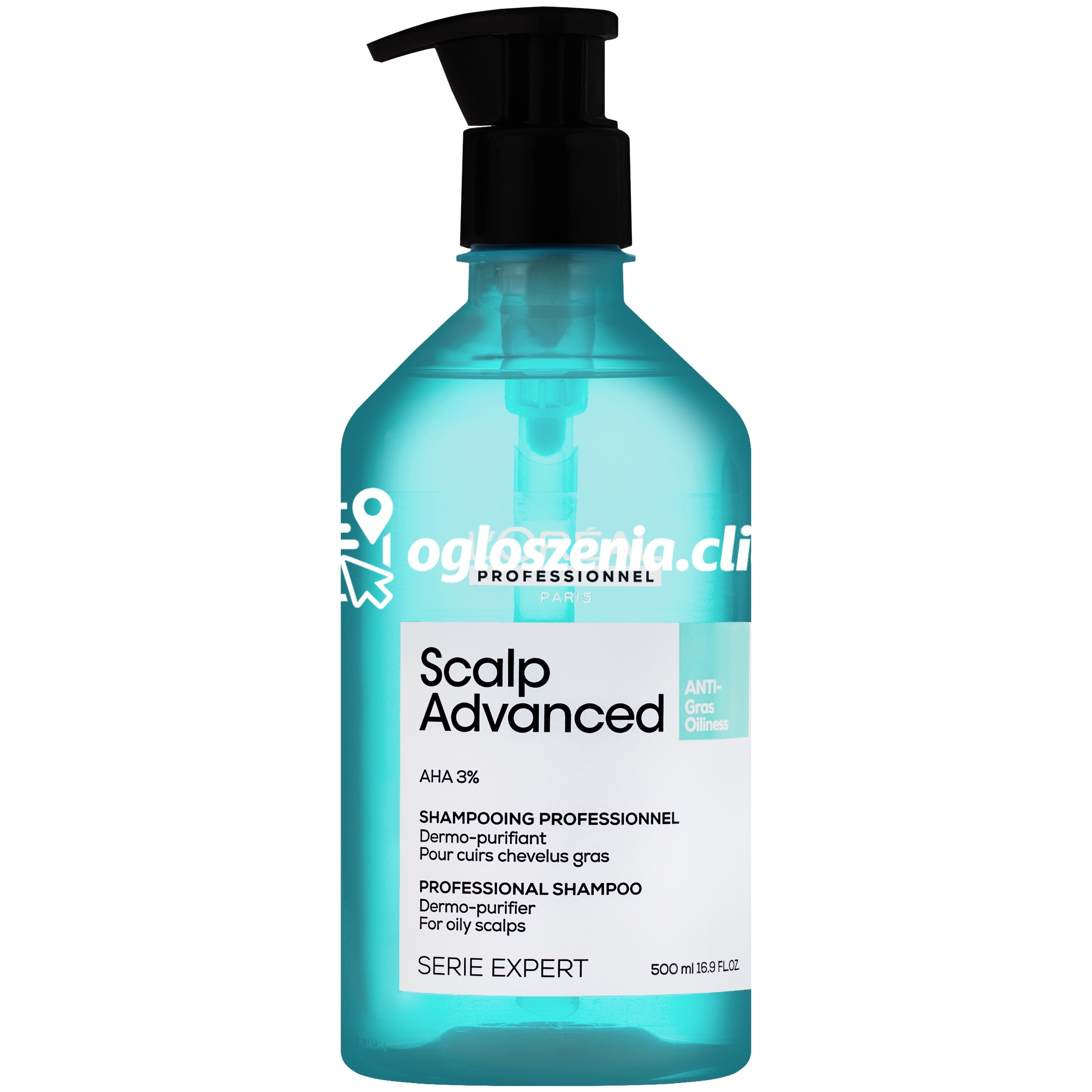 Zdjęcie produktu Loreal Scalp Advanced - szampon do wlosów przetluszczajacych sie z 3% AHA, 500ml