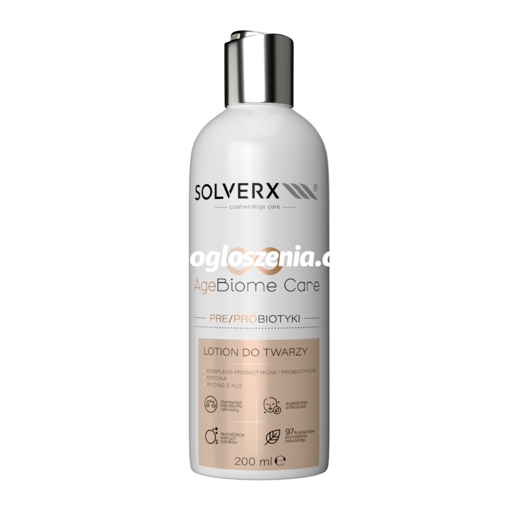 Zdjęcie produktu Lotion do twarzy - Solverx - AgeBiome Care - 200 ml
