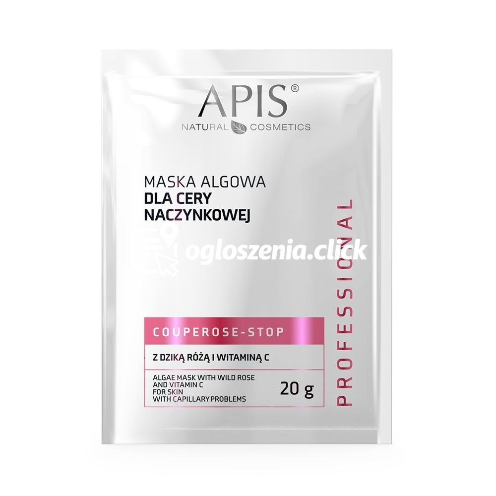Zdjęcie produktu Maska algowa dla cery naczynkowej z dzika róza i witamina C - Apis Couperose-Stop - SASZETKA - 20g
