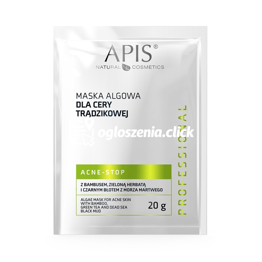 Zdjęcie produktu Maska algowa dla cery tradzikowej z bambusem, zielona herbata, czarnym blotem z Morza Martwego Apis