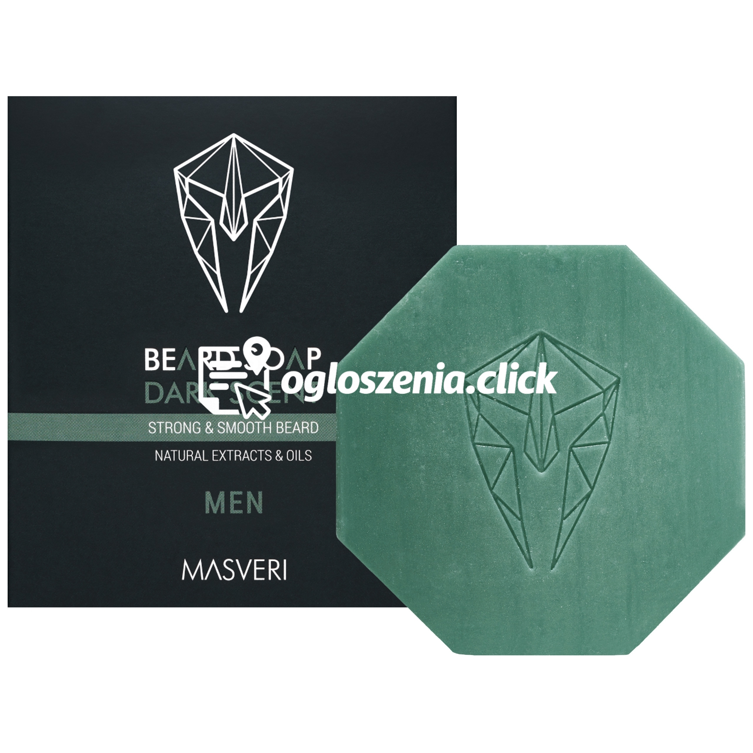 Zdjęcie produktu Masveri Beard Soap Dark Scent - wzmacniajaco-wygladzajace mydlo do brody, 100g