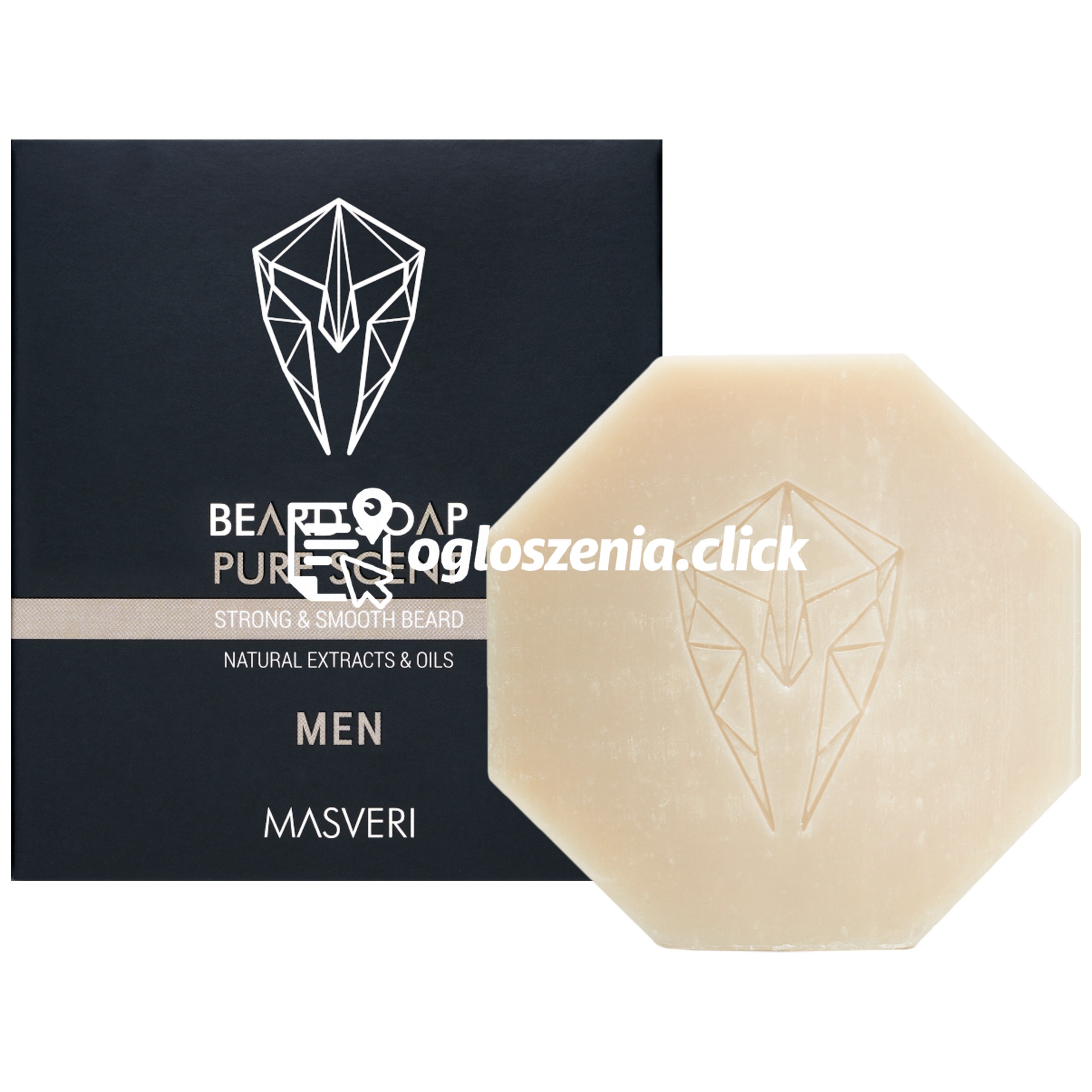 Zdjęcie produktu Masveri Beard Soap Pure Scent - wygladzajaco-wzmacniajace mydlo do brody, 100g