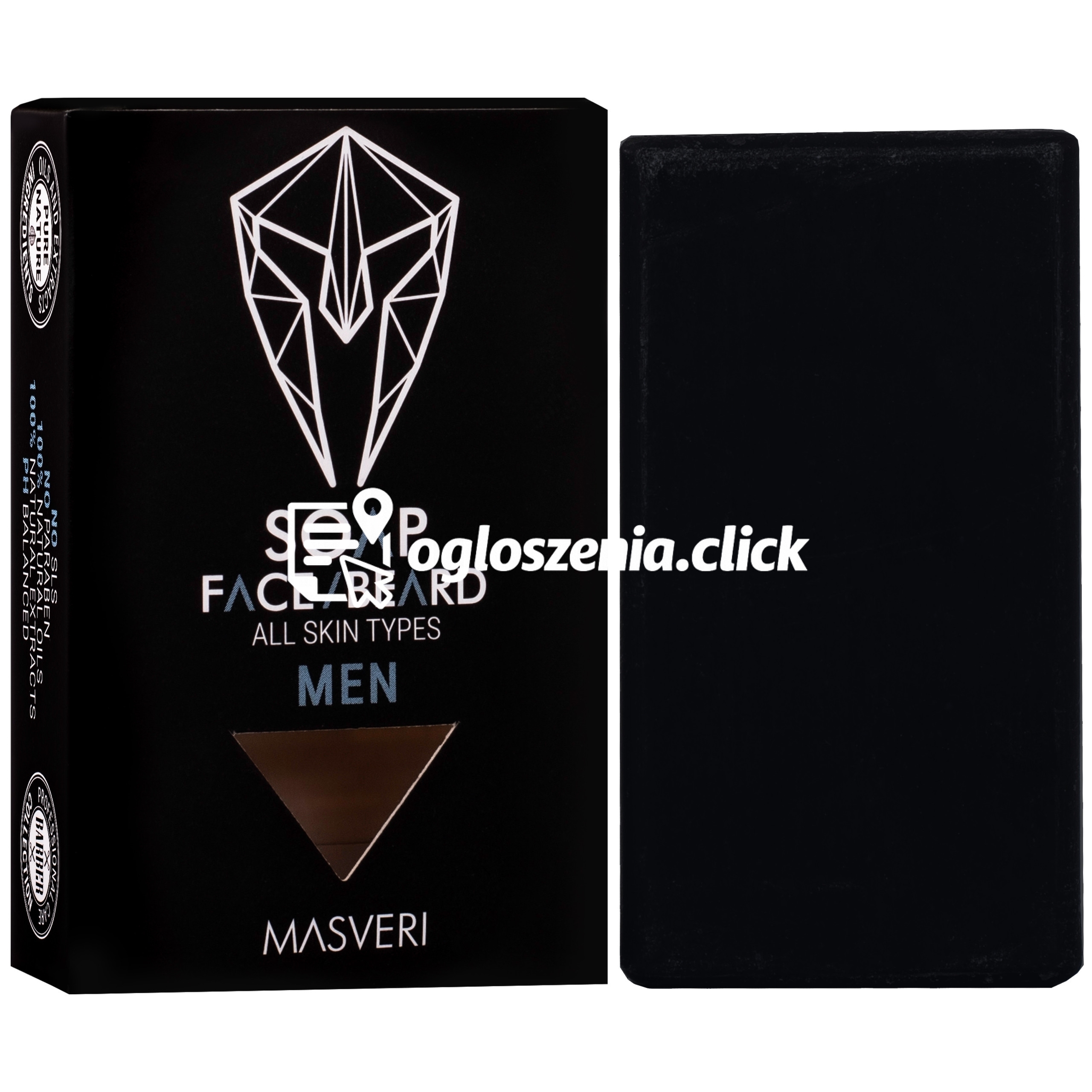 Zdjęcie produktu Masveri Soap Face Beard All Skin Types - mydlo do twarzy i zarostu dla mezczyzn, 100g