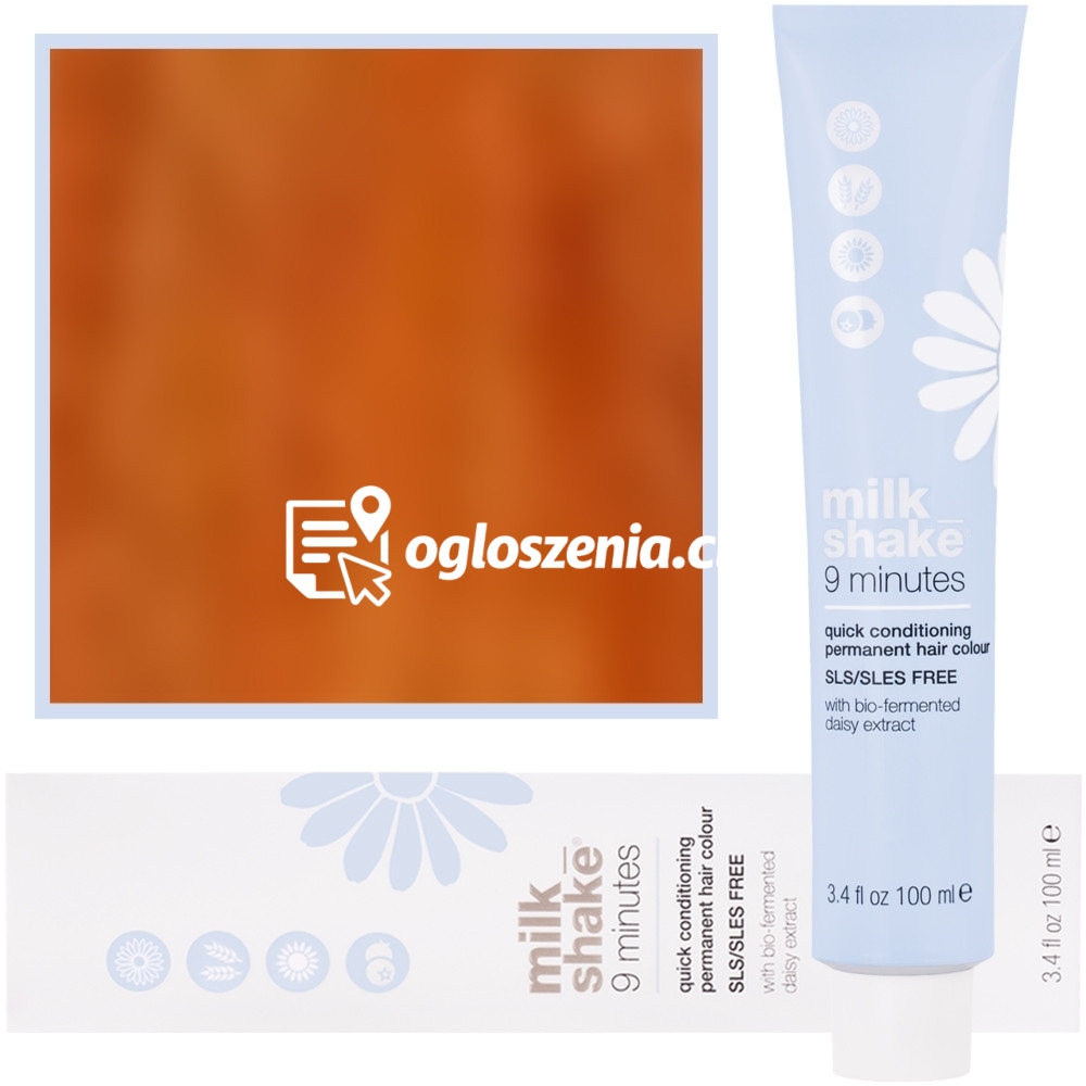 Zdjęcie produktu Milk Shake 9 Minutes - farba do wlosów, pelna paleta kolorów, 100ml 8,4 | 8C || Jasny Miedziany Blond